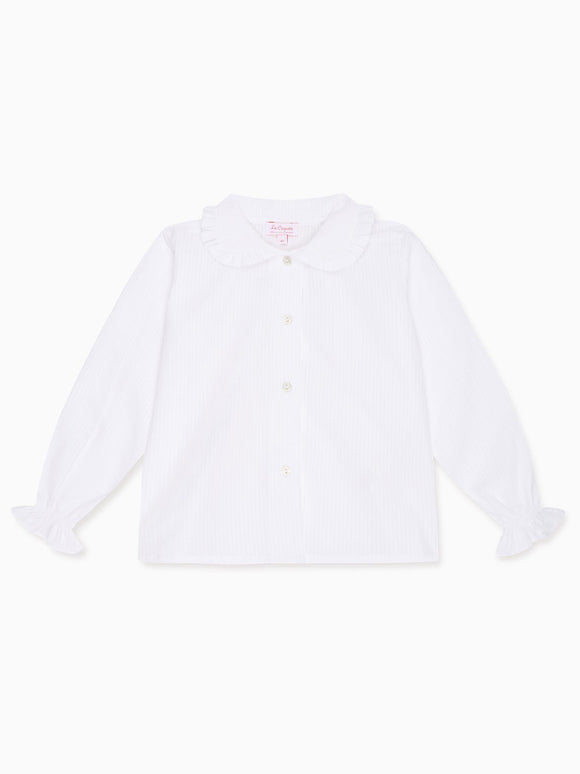 White Dameras Long Sleeve Girl Shirt