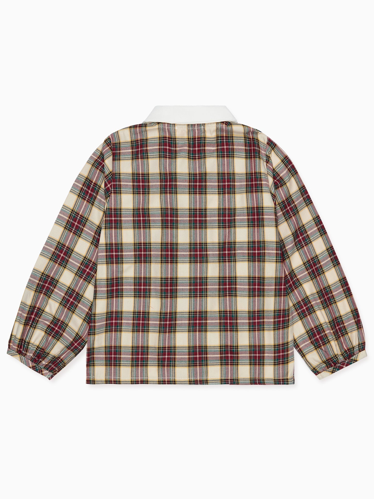 Ivory Tartan Dante Long Sleeve Baby Shirt