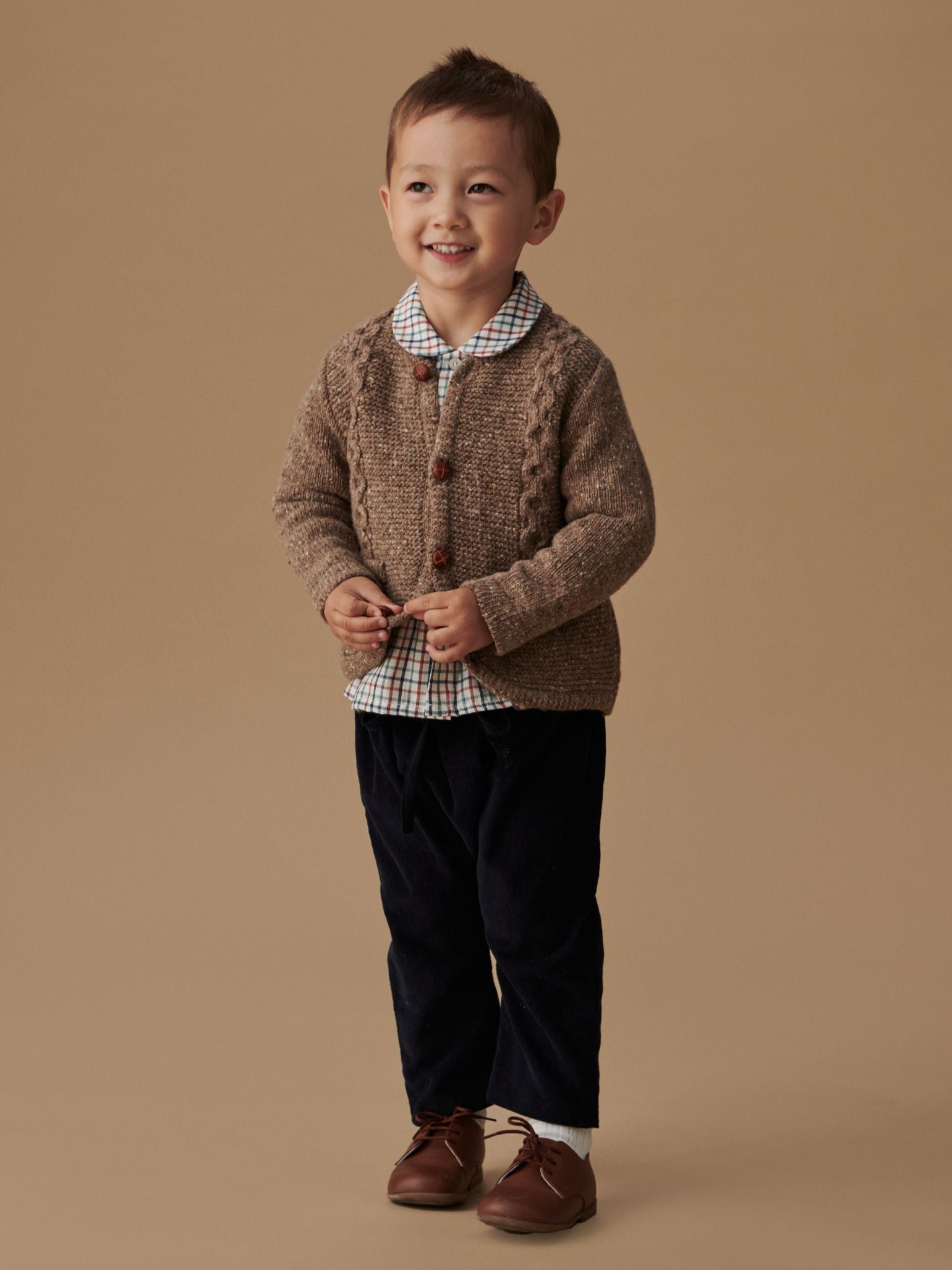 Ivory Check Dante Long Sleeve Baby Shirt