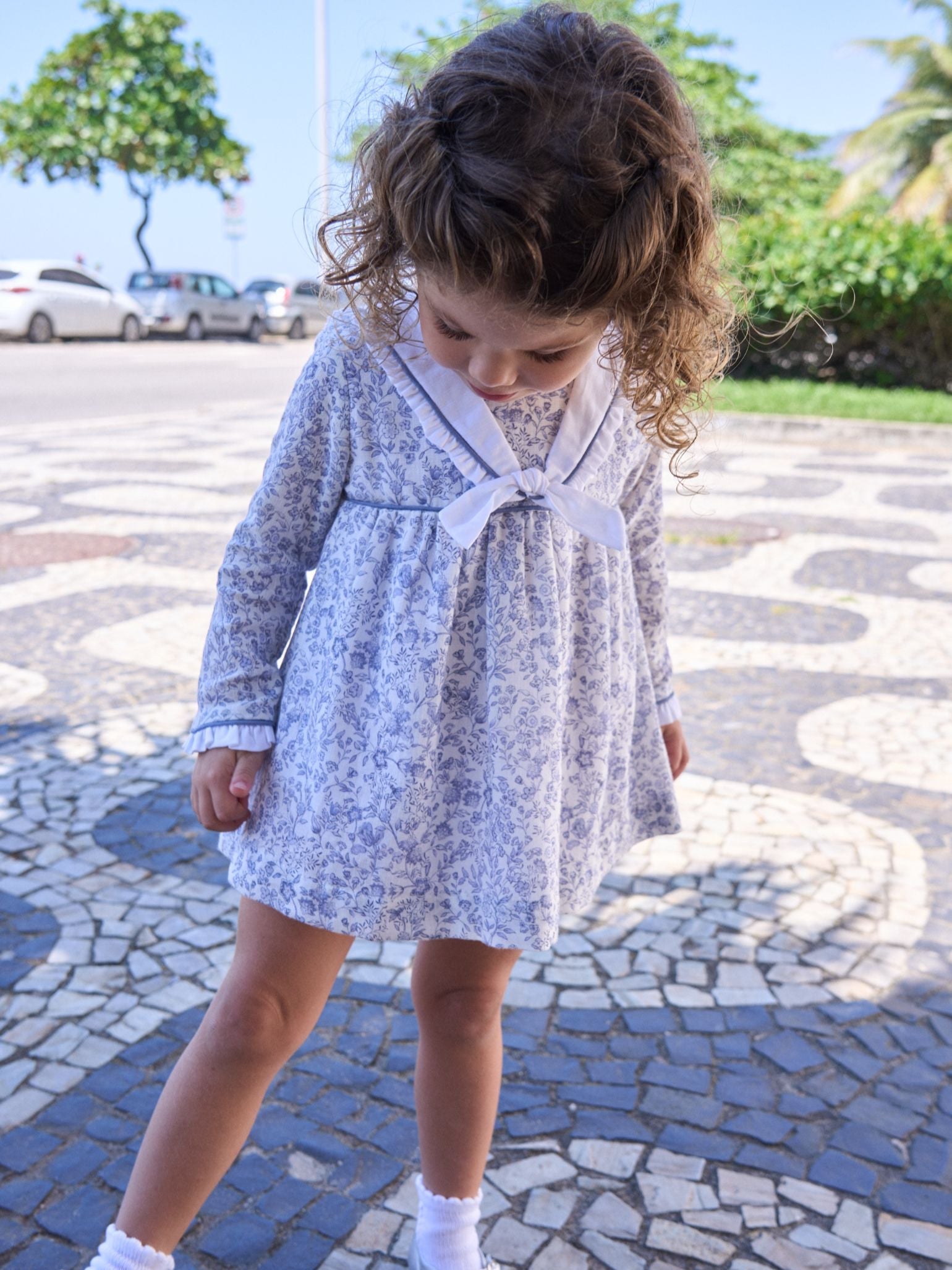 Dark Blue Floral Aranda Baby Girl Set