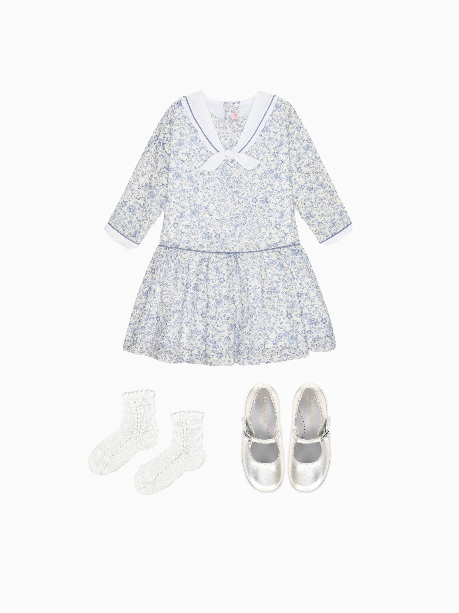 Aranda Girl Dress, Openwork Socks & Mary Jane Shoes Outfit Bundle
