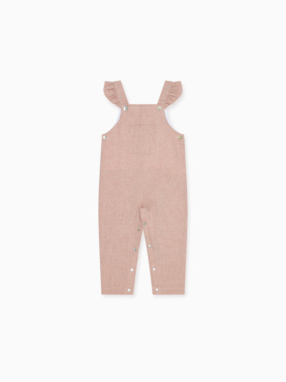 Dusty Pink Delphina Baby Girl Dungarees