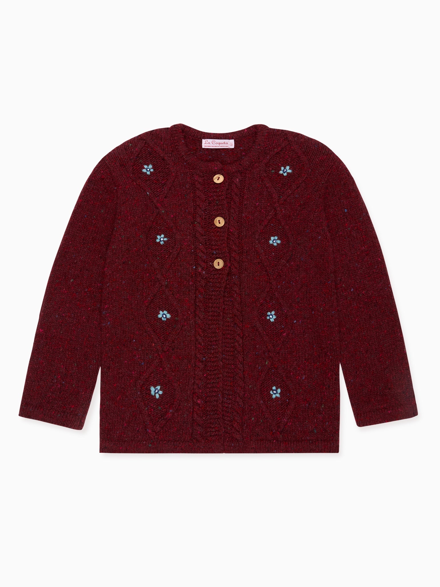 Burgundy Denali Merino Girl Cardigan