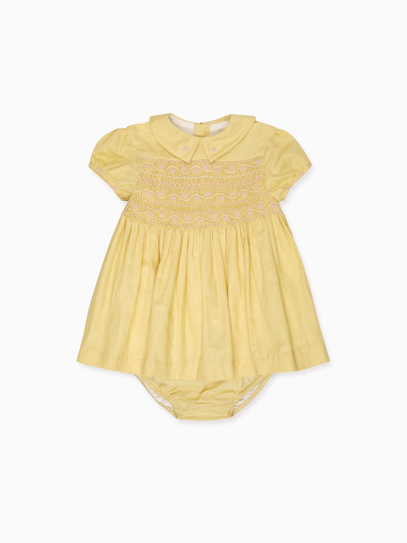 Nicky Hilton x La Coqueta Lemon Dolly Baby Girl Hand-Smocked Set
