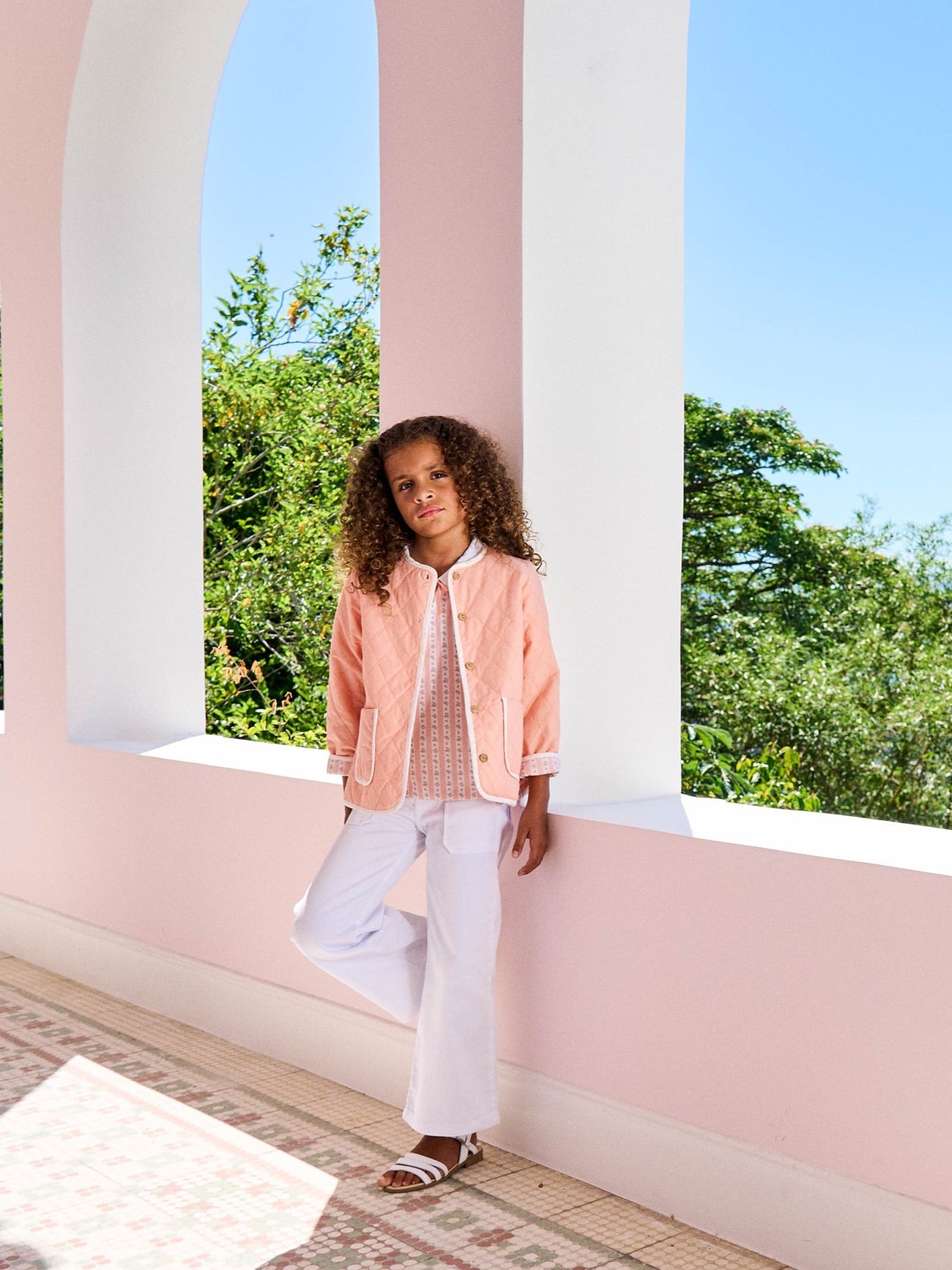 Pink Floral Stripe Reversible Dorothy Girl Jacket