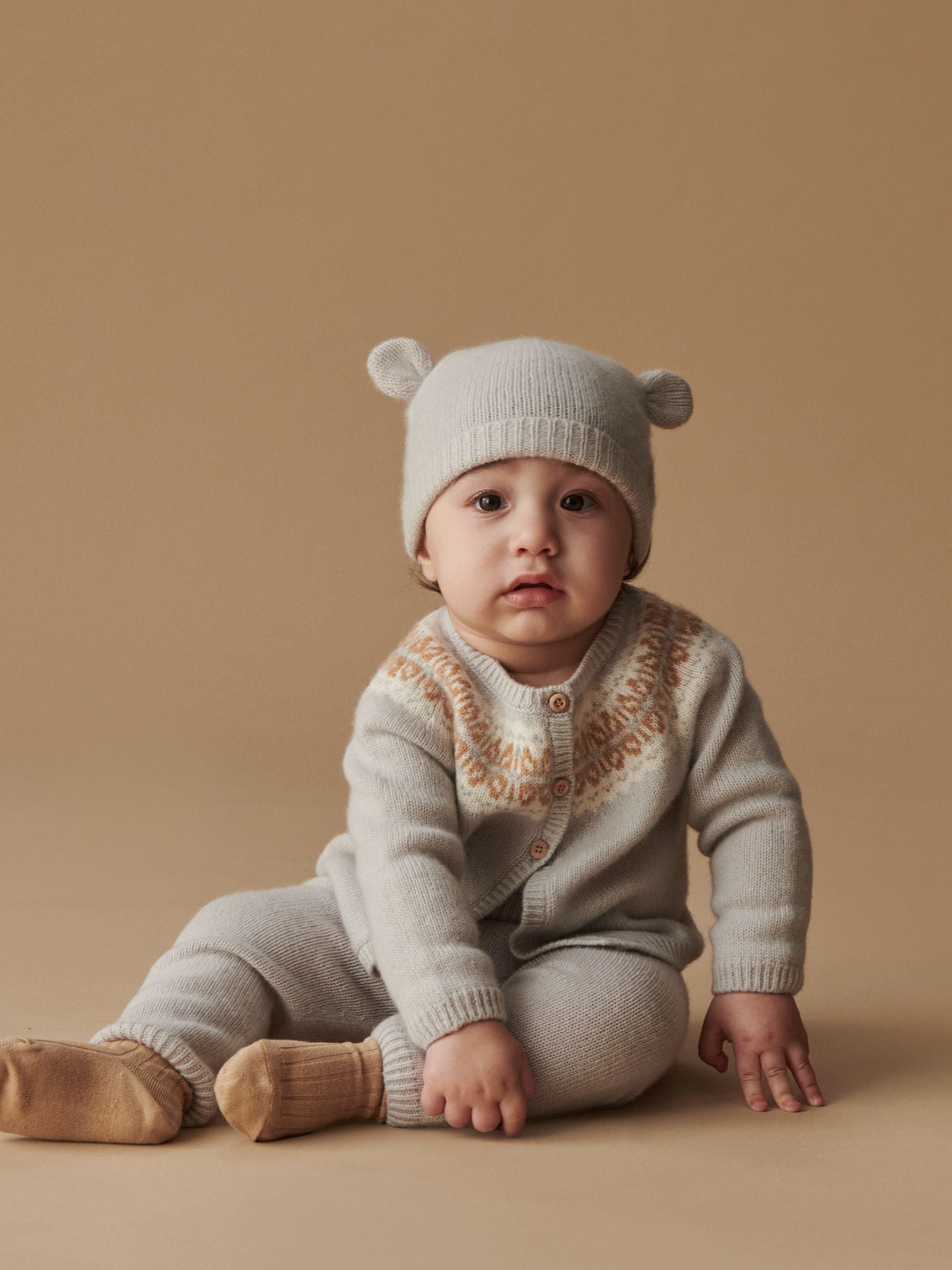 Soft Grey Gloria Cashmere Baby Hat