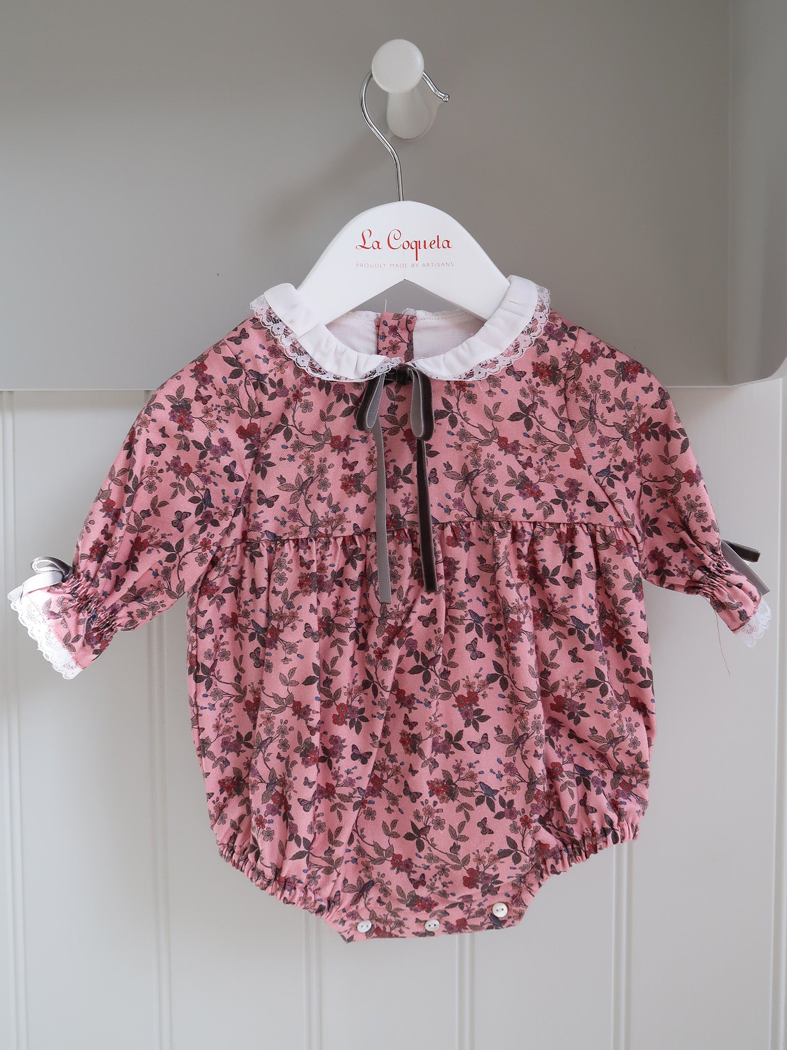 Dusty Pink Floral Sierra Baby Girl Romper