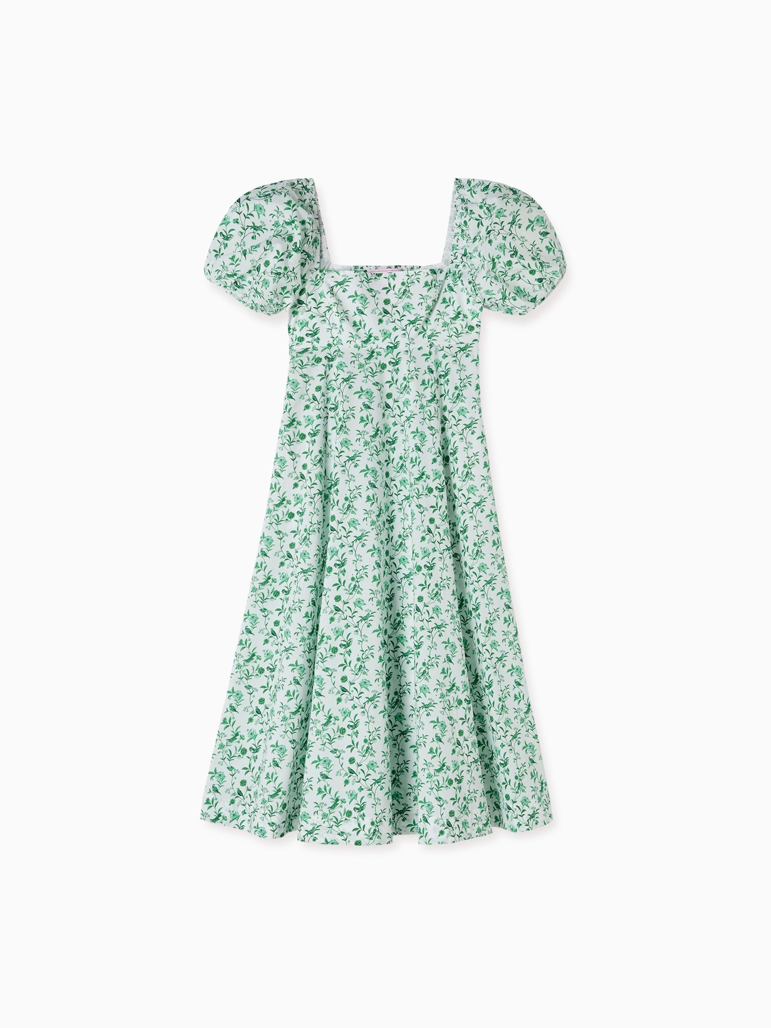 Hill House Home X La Coqueta Green Bird Floral Matilda Dress | La Coqueta Kids UK Hill House Home X La Coqueta Green Bird Floral Matilda Dress | La Coqueta Kids UK