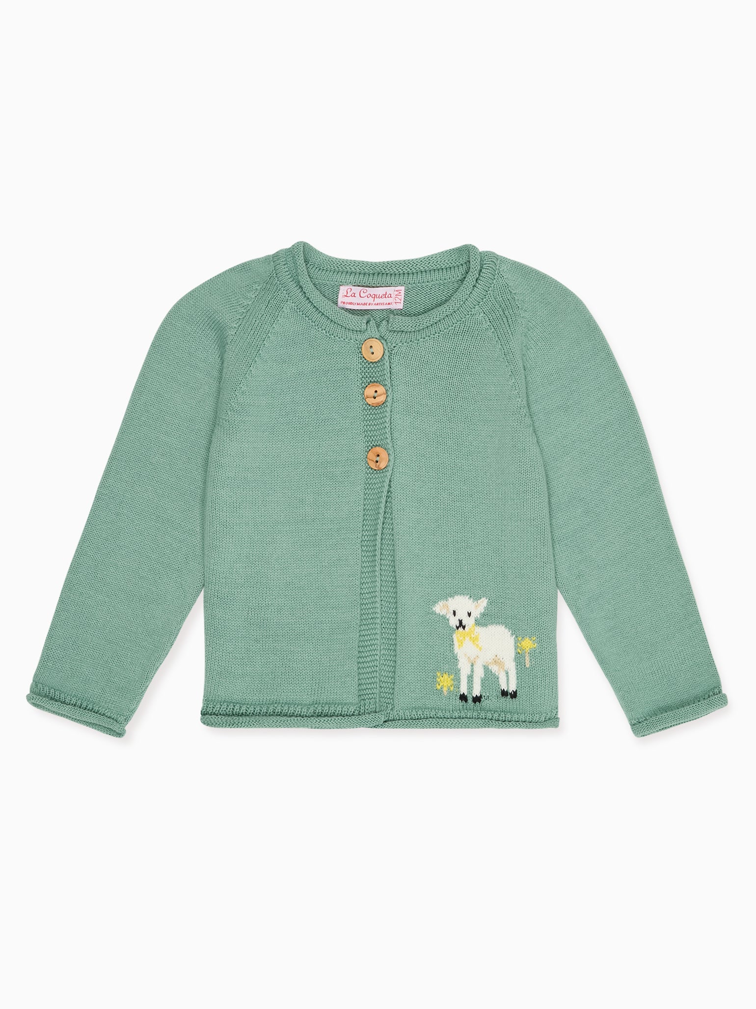 Sage Green Eden Cotton Baby Cardigan