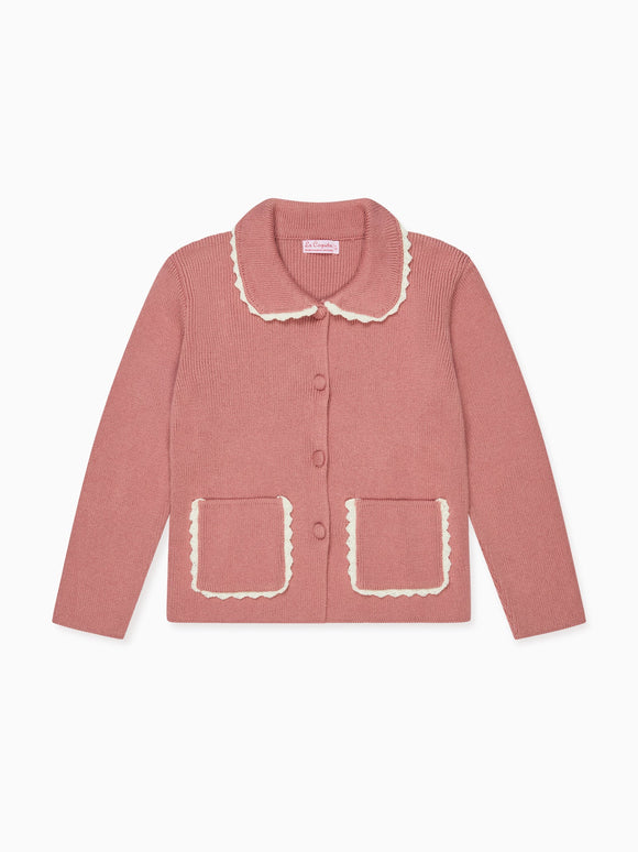 Dark Rose Eldora Merino Girl Cardigan