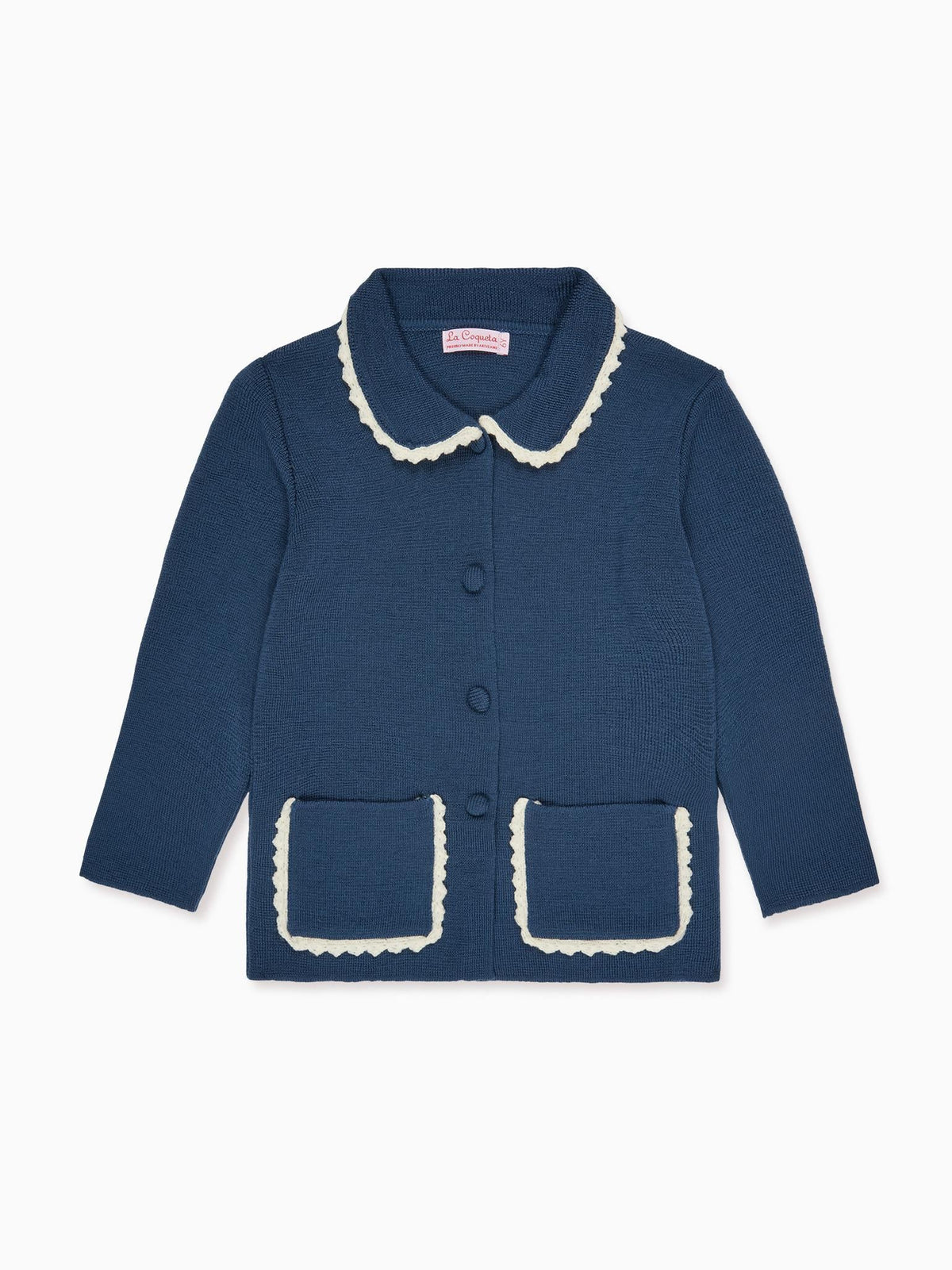 Petrol Blue Eldora Merino Girl Cardigan