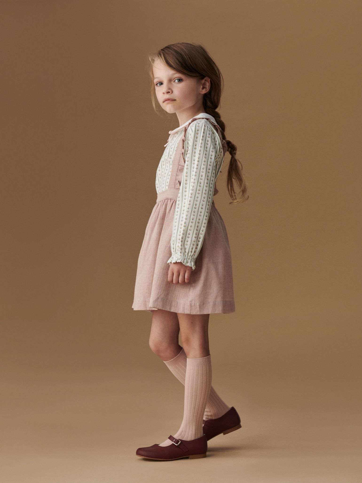 Sage Stripe Elisia Long Sleeve Girl Top