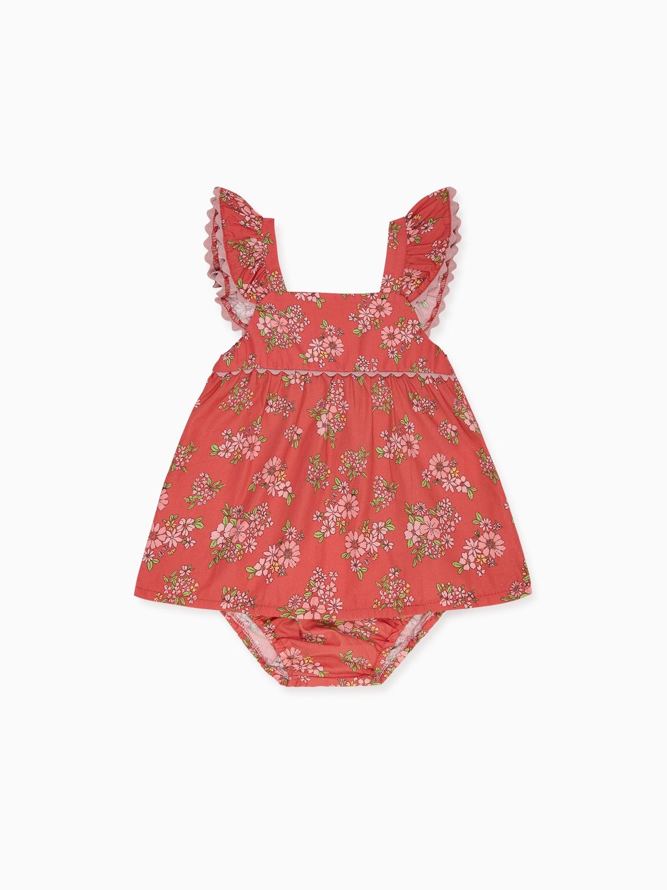 Red Floral Elicia Baby Girl Summer Set