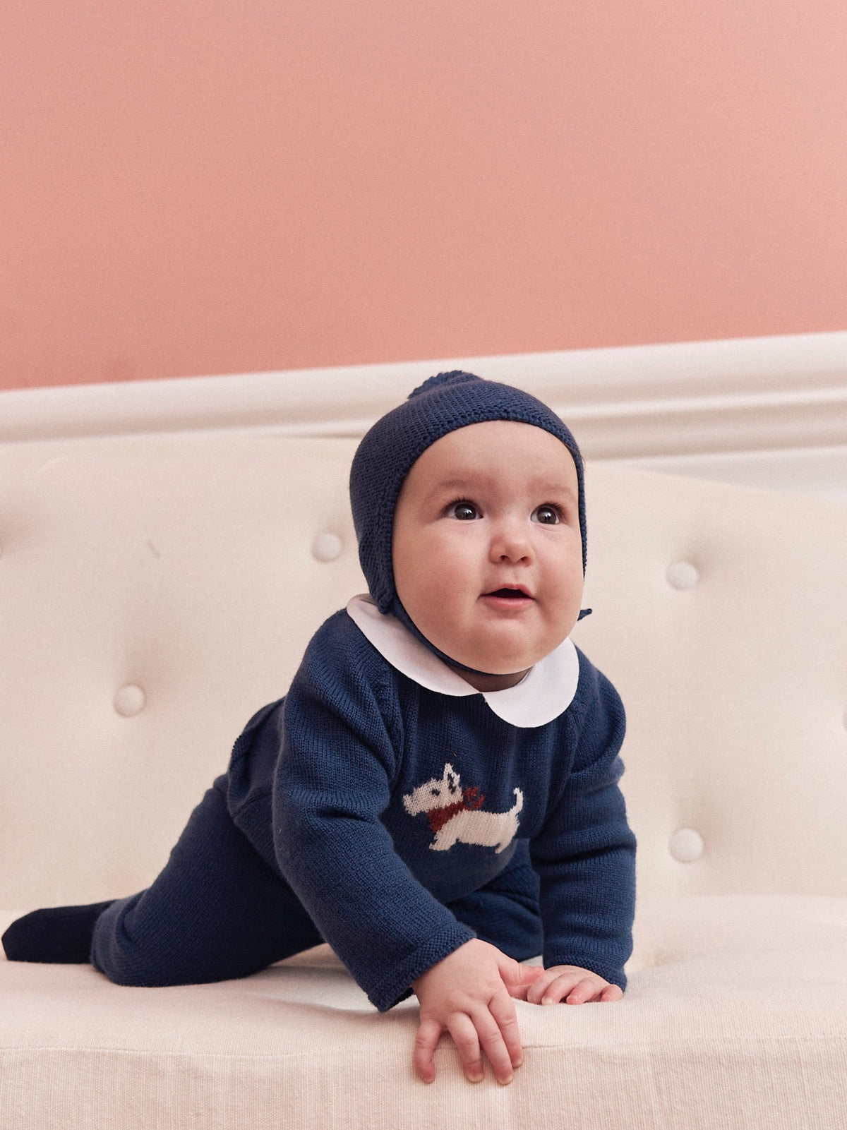 Petrol Blue Ellis Merino Baby Knitted Set