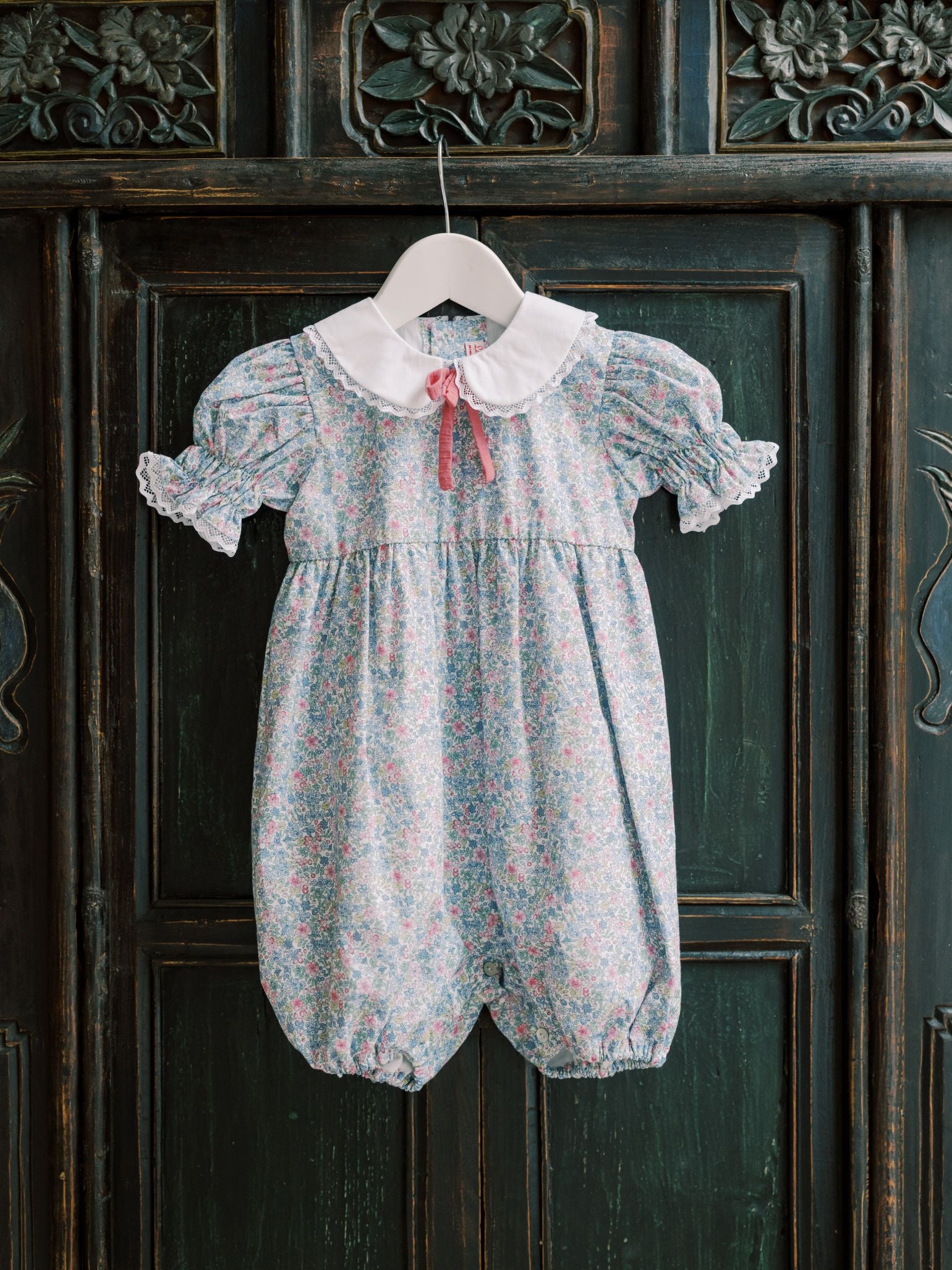 Light Blue Floral Eloisa Baby Girl Romper