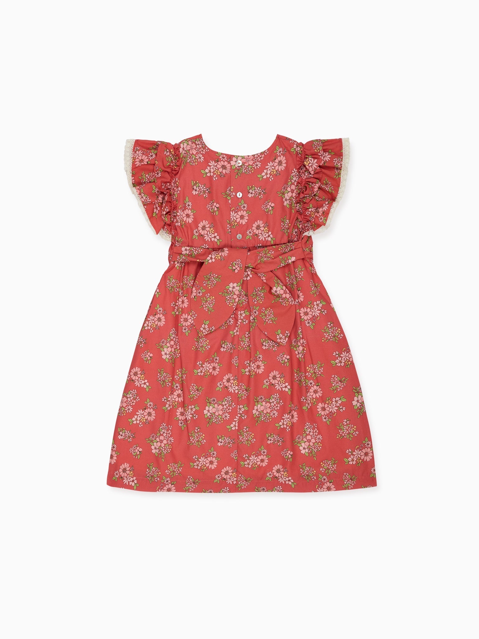 Red Floral Elsie Girl Empire Dress