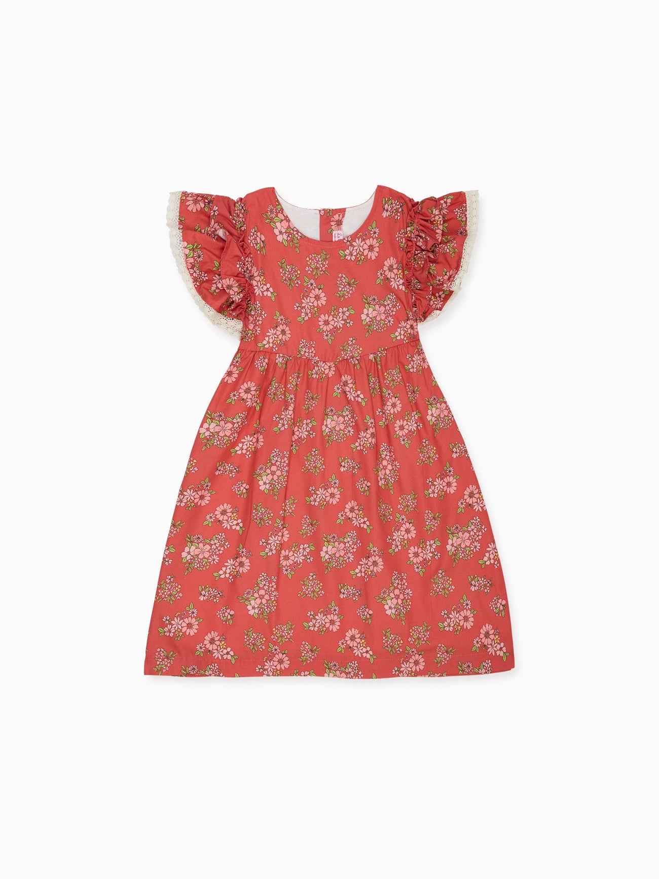 Red Floral Elsie Girl Empire Dress