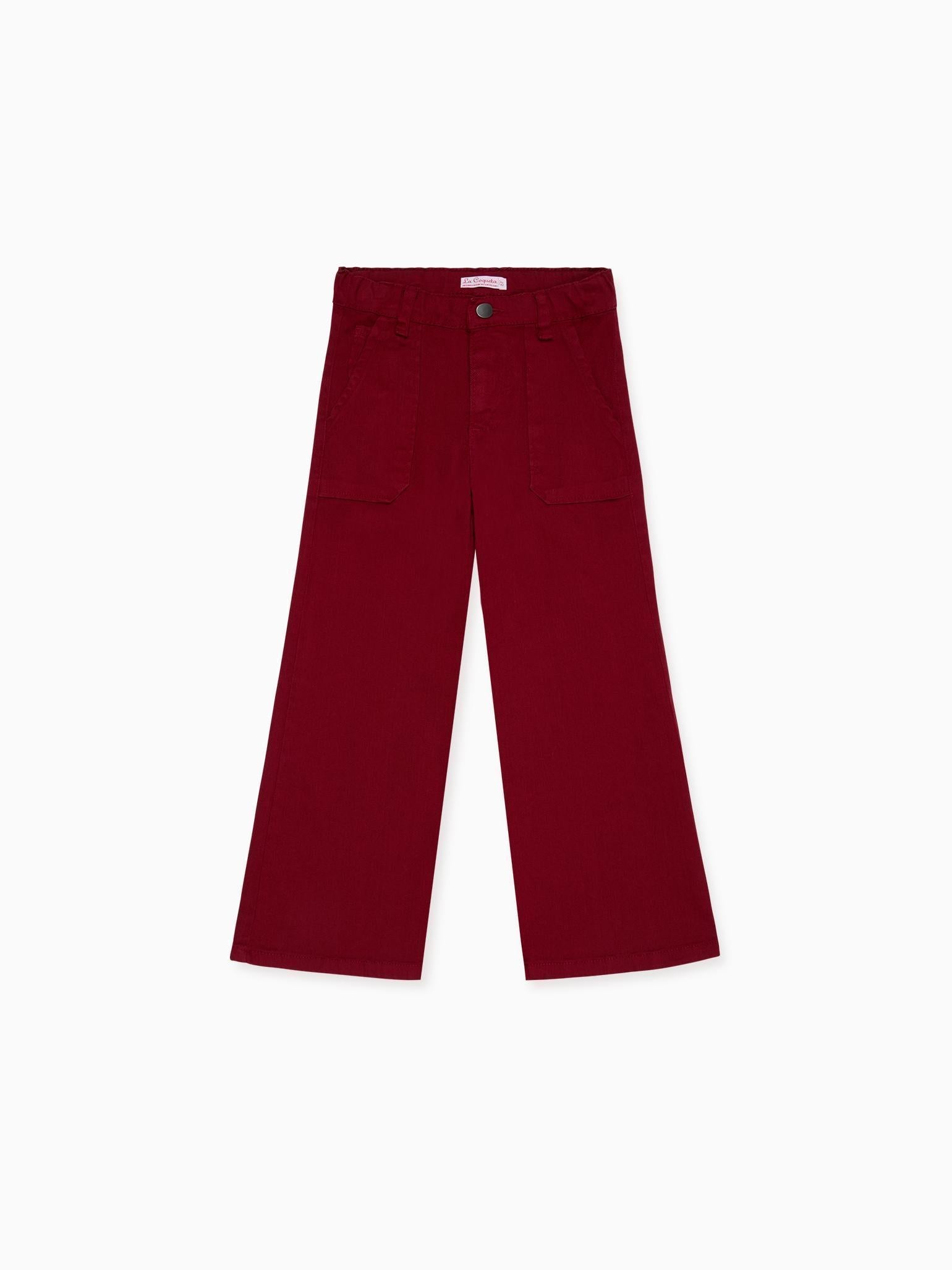Burgundy Enola Girl Wide Leg Jeans