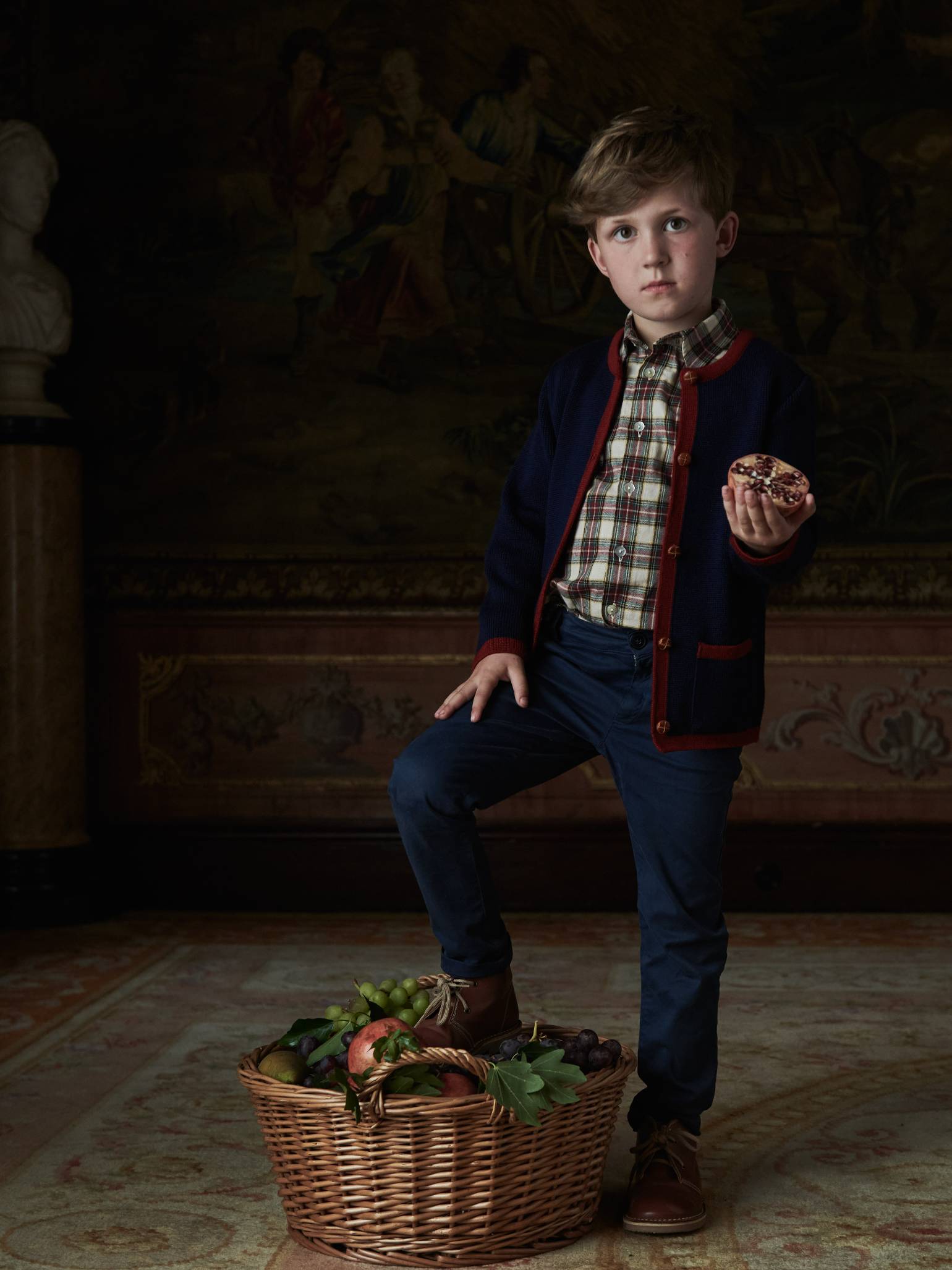 Navy Esai Merino Boy Cardigan