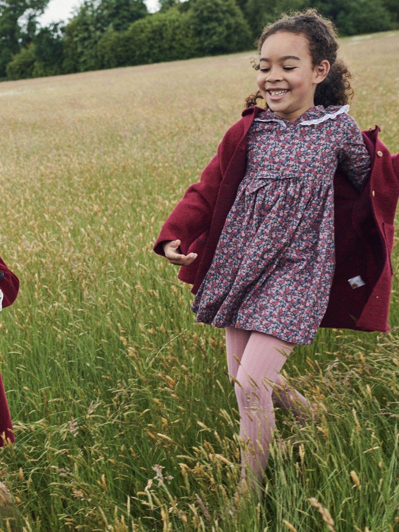 Navy Floral Camile Girl Dress