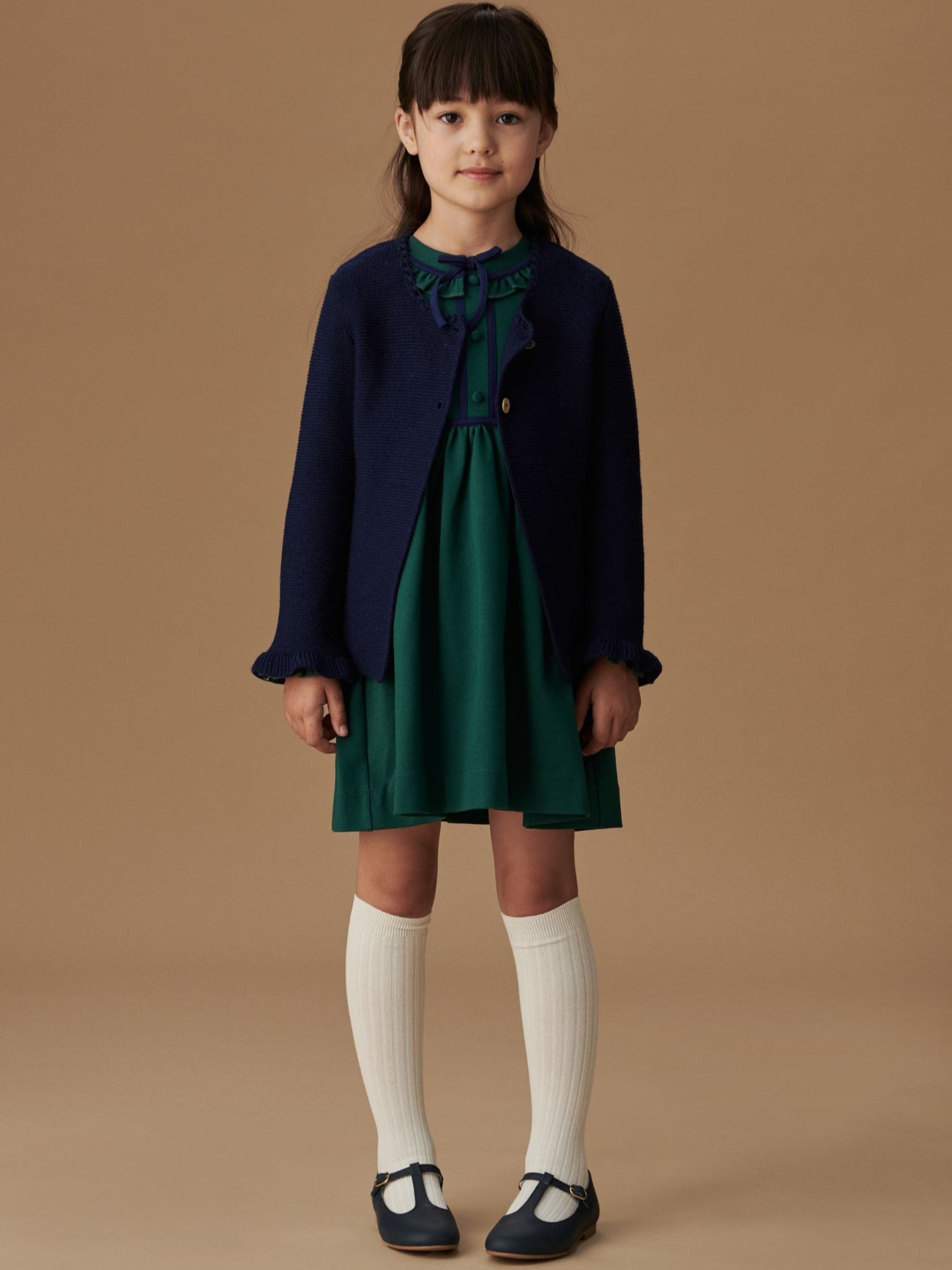 Navy Risa Merino Girl Cardigan