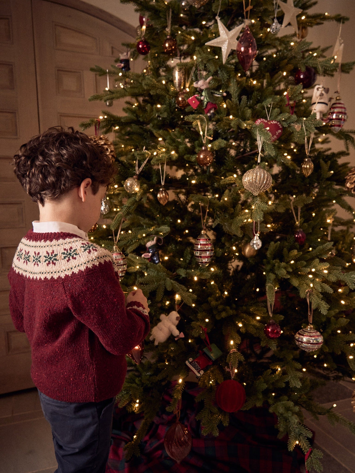 Burgundy Fair Isle Merino Kids Jumper