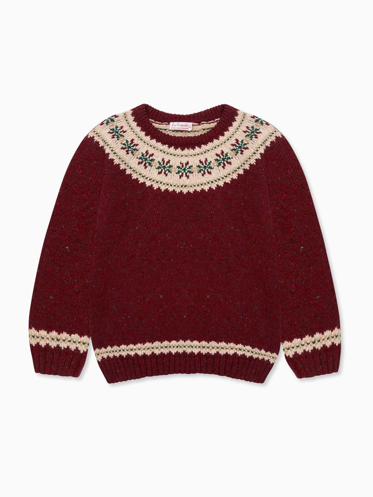 Burgundy Fair Isle Merino Kids Jumper