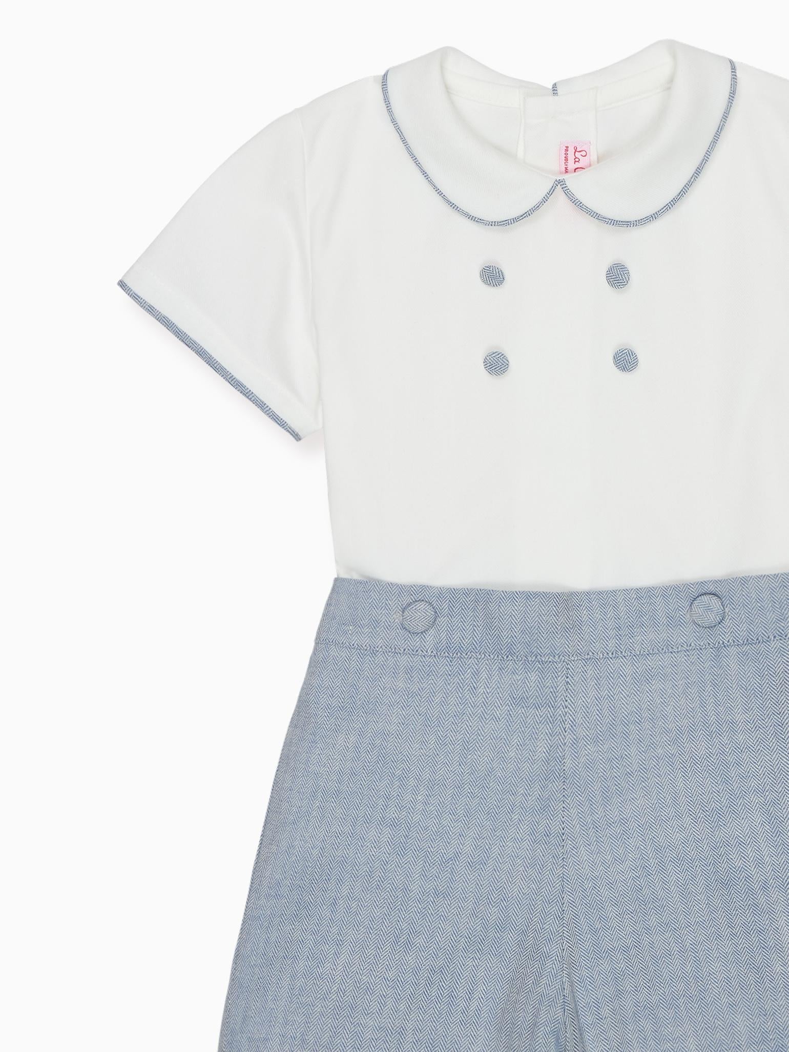 Dusty Blue Fantino Baby Boy Set