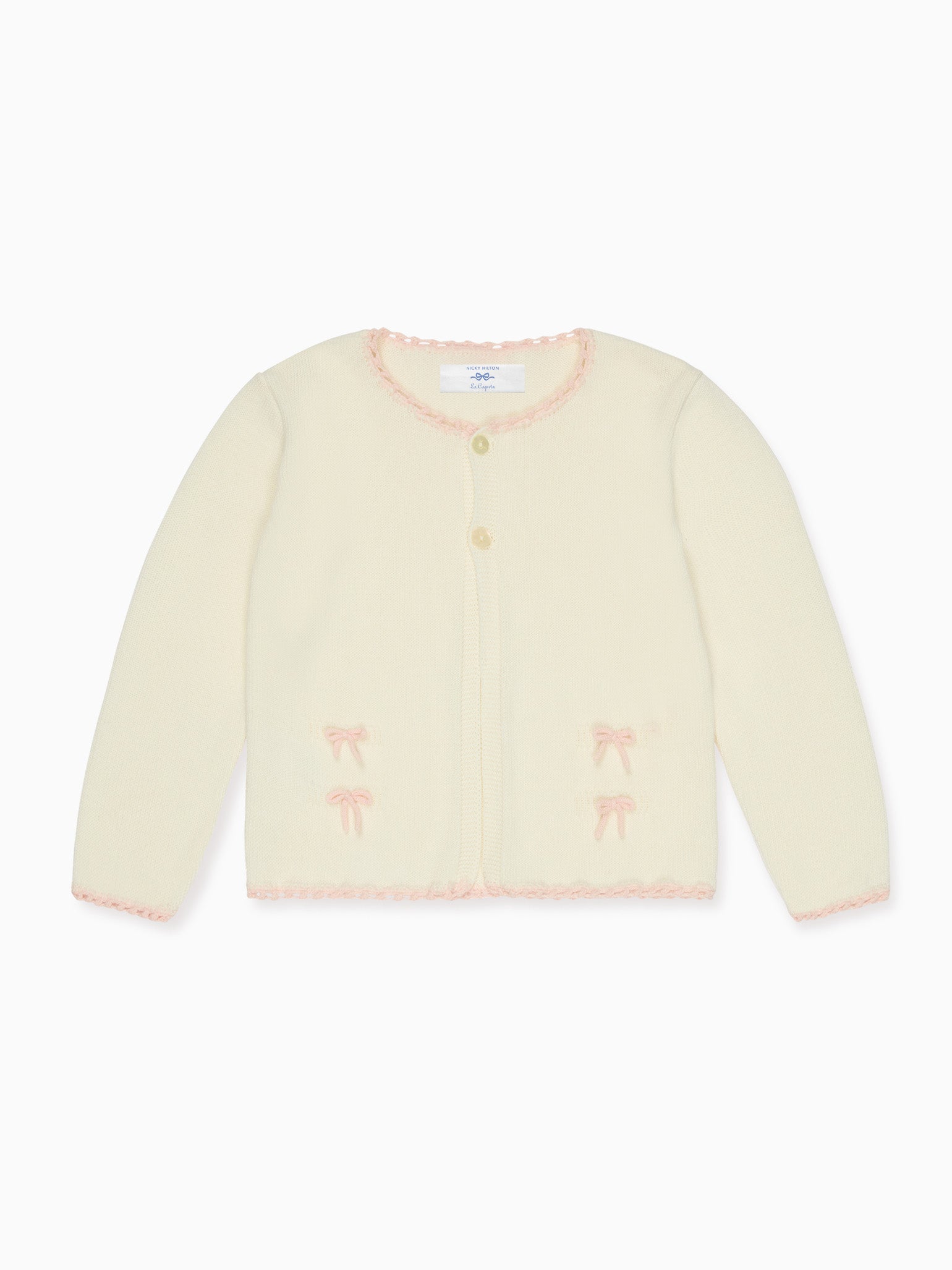 Nicky Hilton x La Coqueta Ivory Farrah Cotton Girl Cardigan