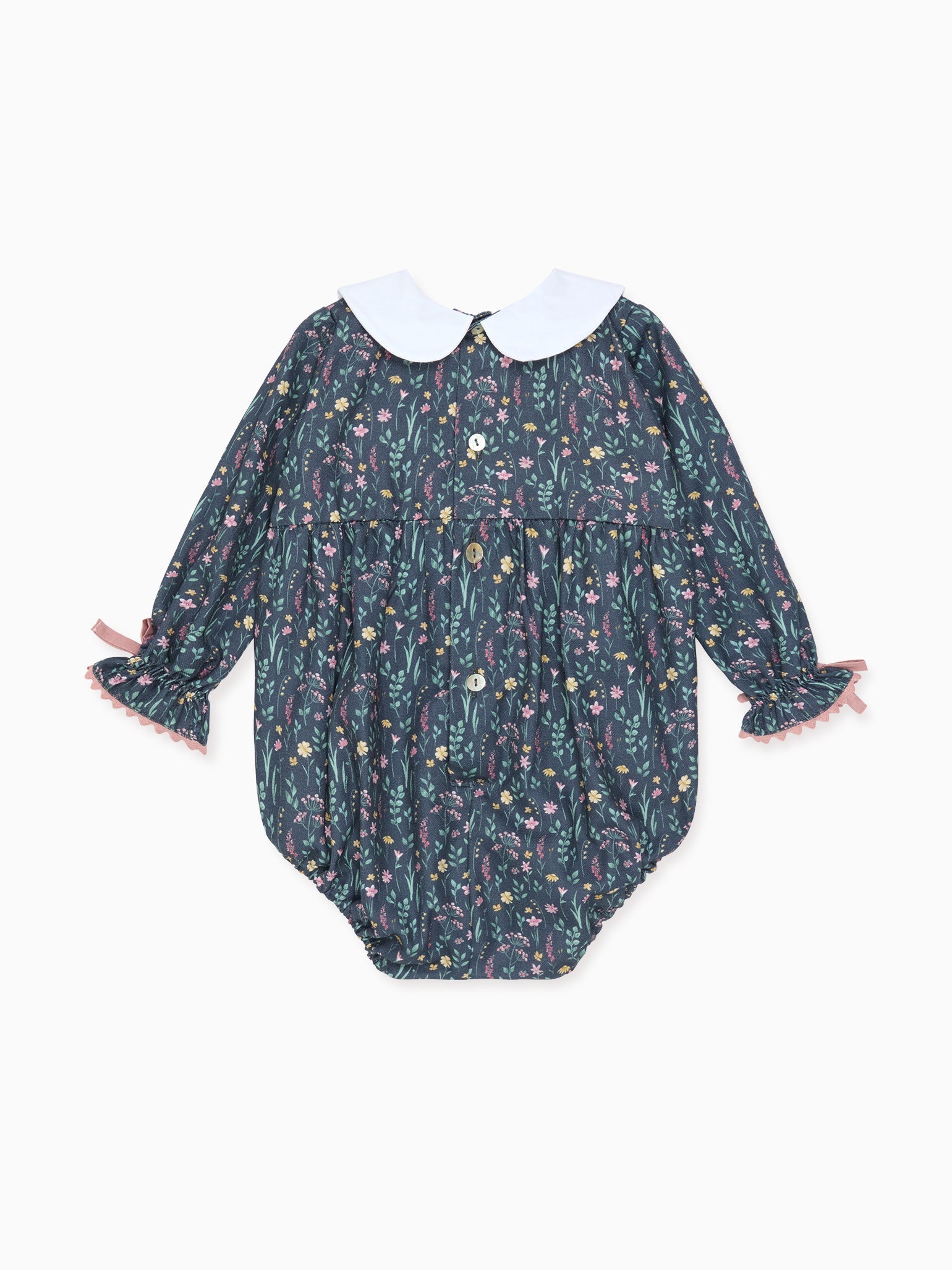 Navy Floral Felicita Baby Girl Romper