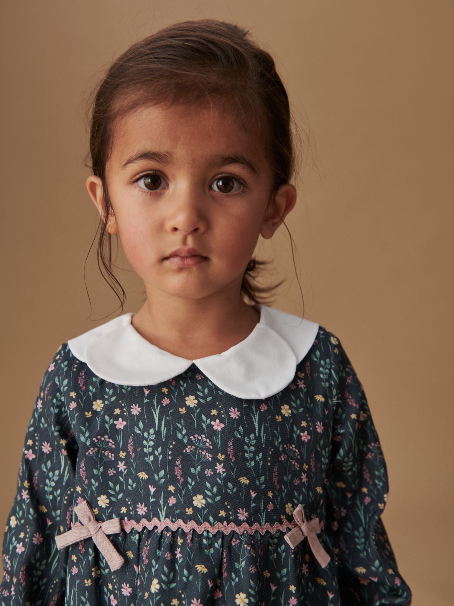 Navy Floral Felicita Baby Girl Romper