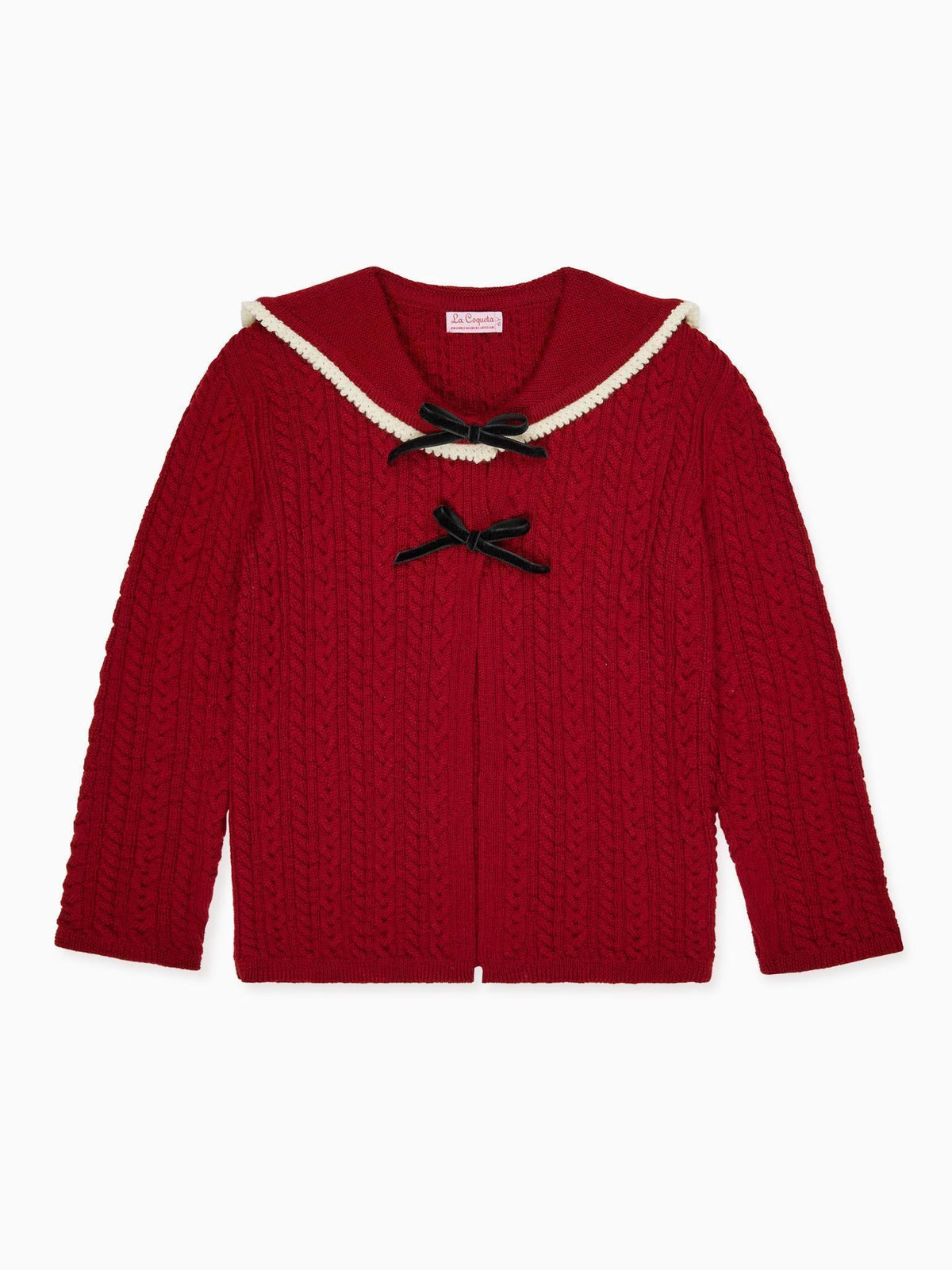 Burgundy Ferdino Merino Girl Cardigan