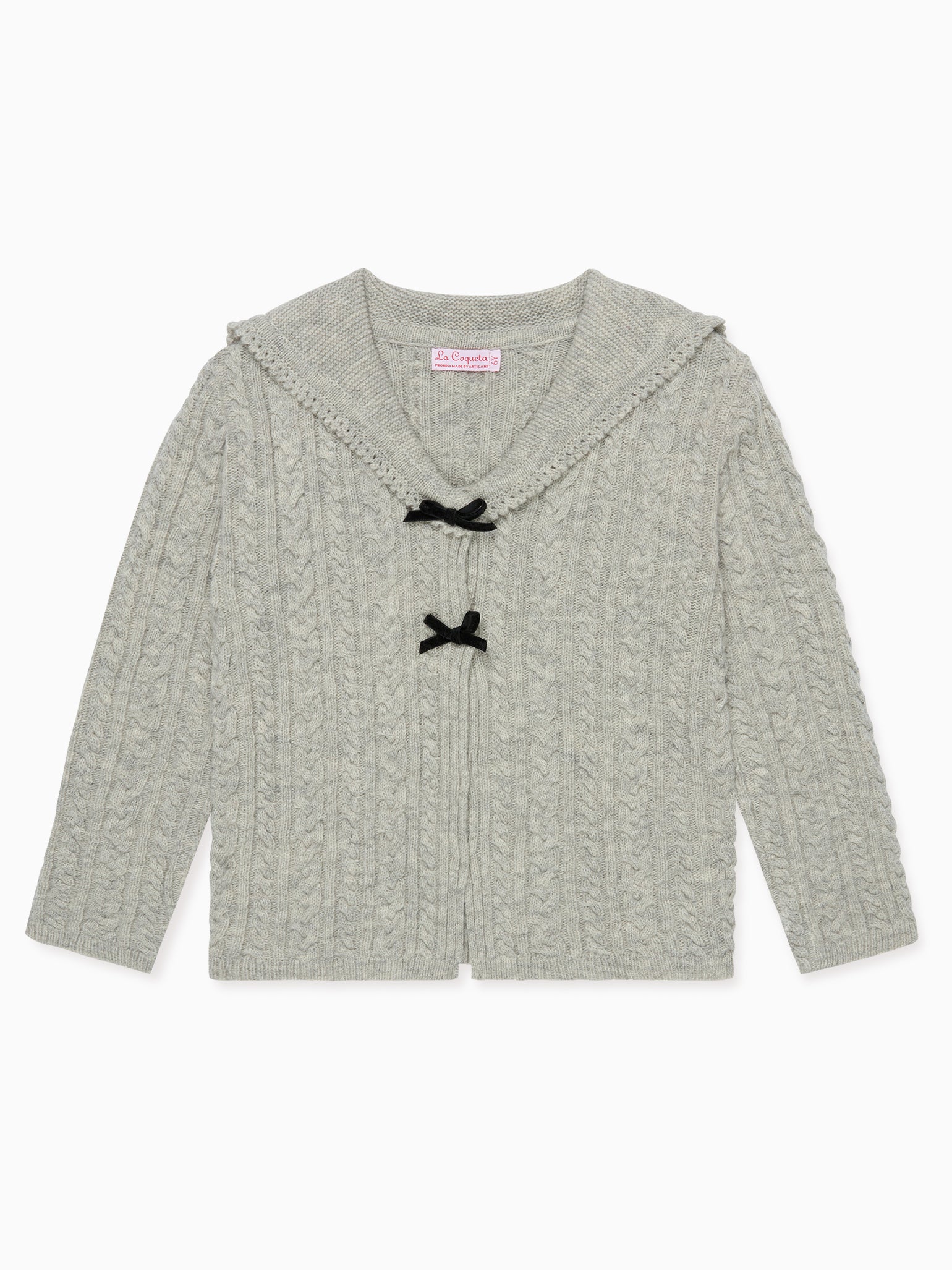 Light Grey Melange Ferdino Merino Girl Cardigan