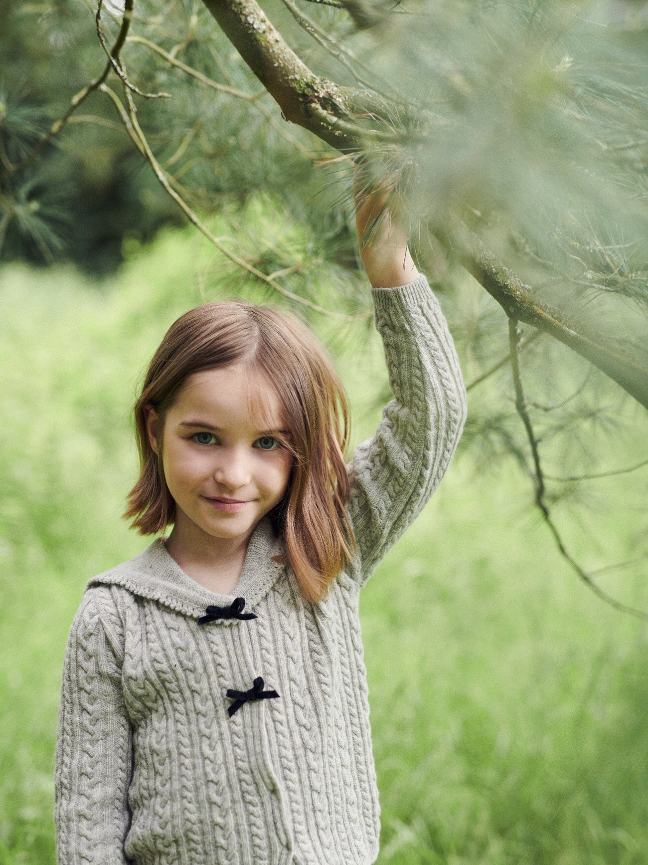 Light Grey Melange Ferdino Merino Girl Cardigan