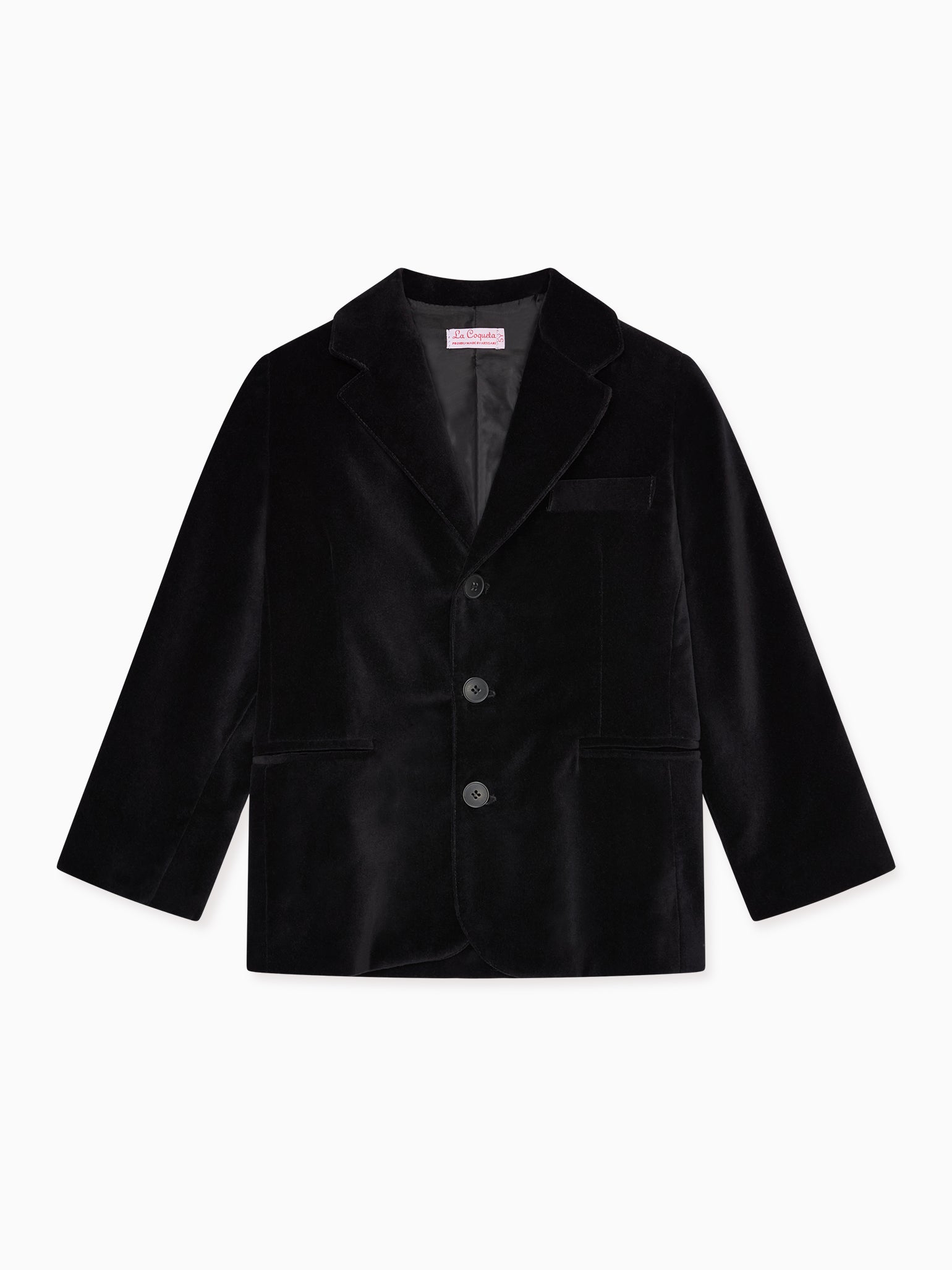 La Coqueta Kids Black Fiesta Velvet Boy Jacket 2Y