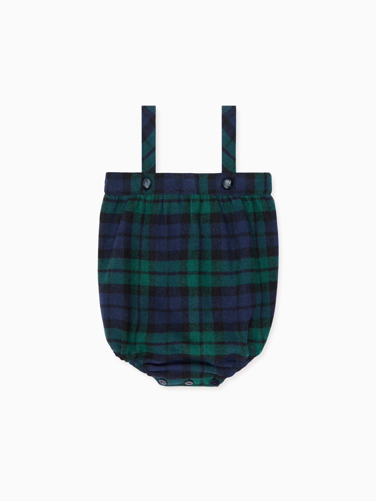 Green Tartan Filada Baby Romper Dungarees