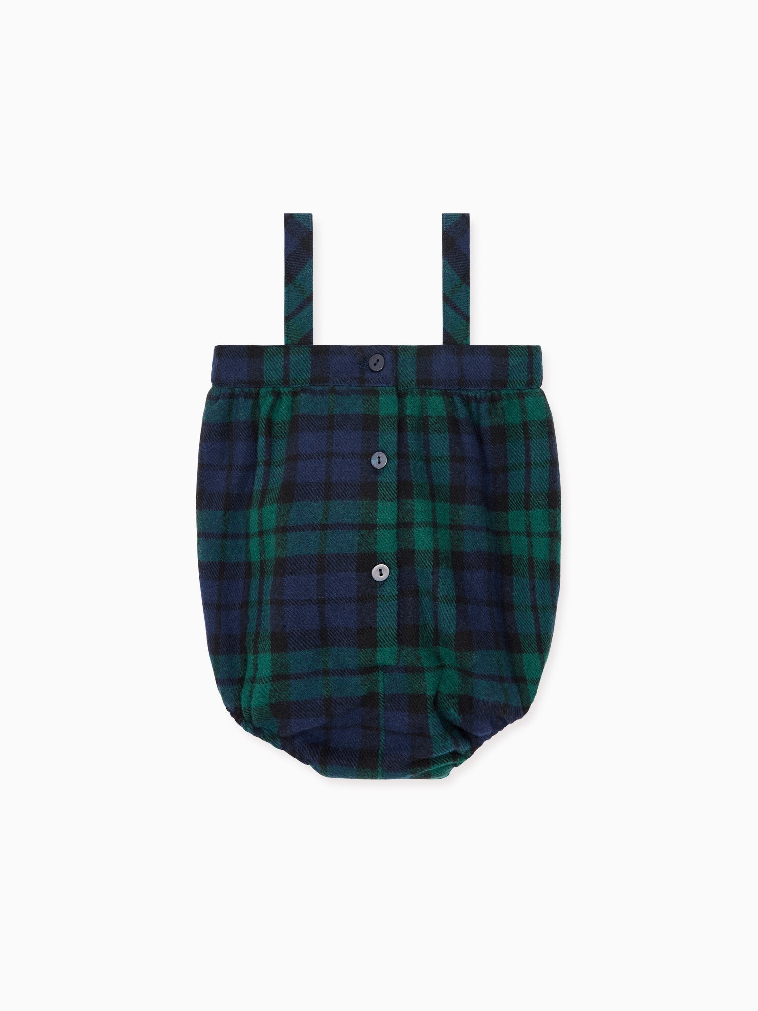 Green Tartan Filada Baby Romper Dungarees