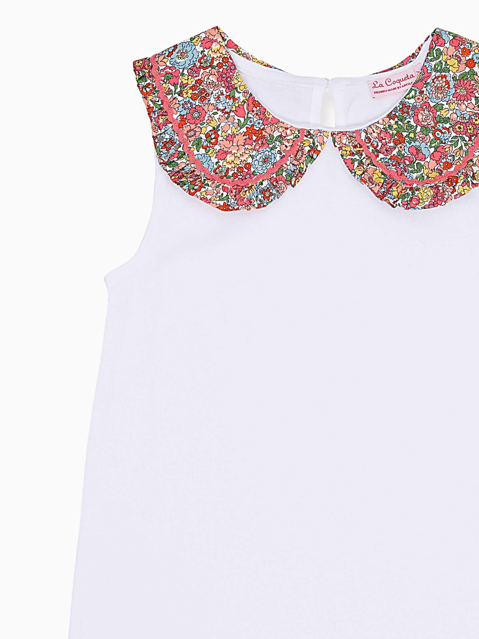 Coral Floral Florentina Girl Made With Liberty Fabric Top