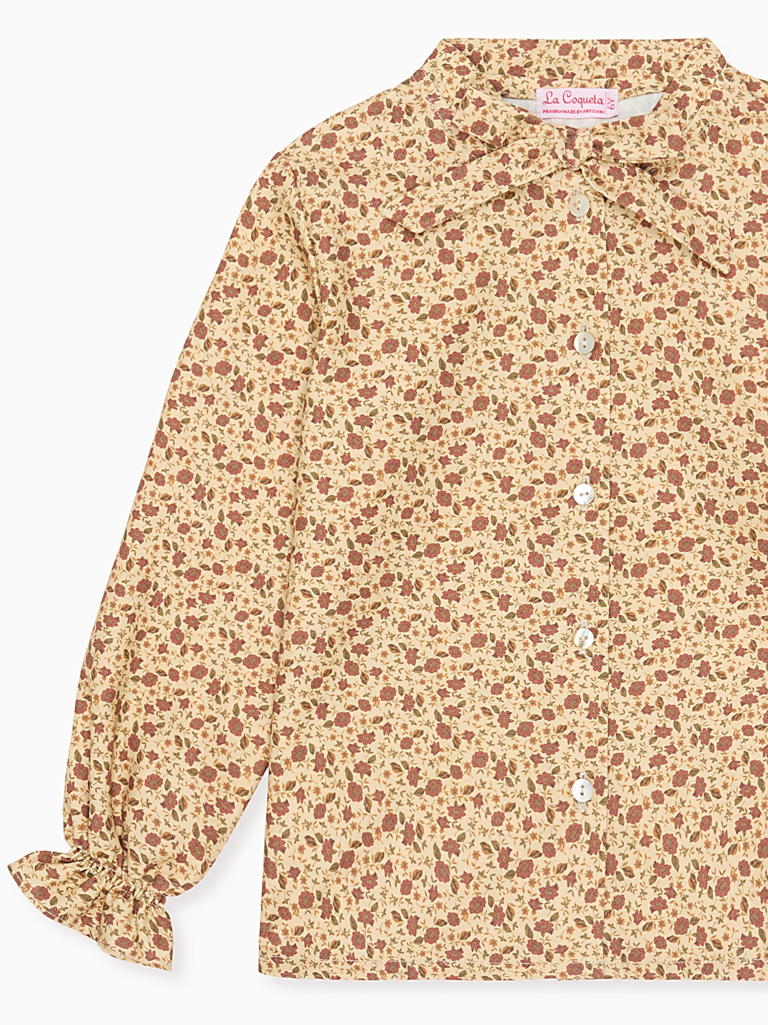 Caramel Floral Floriana Girl Long Sleeve Shirt
