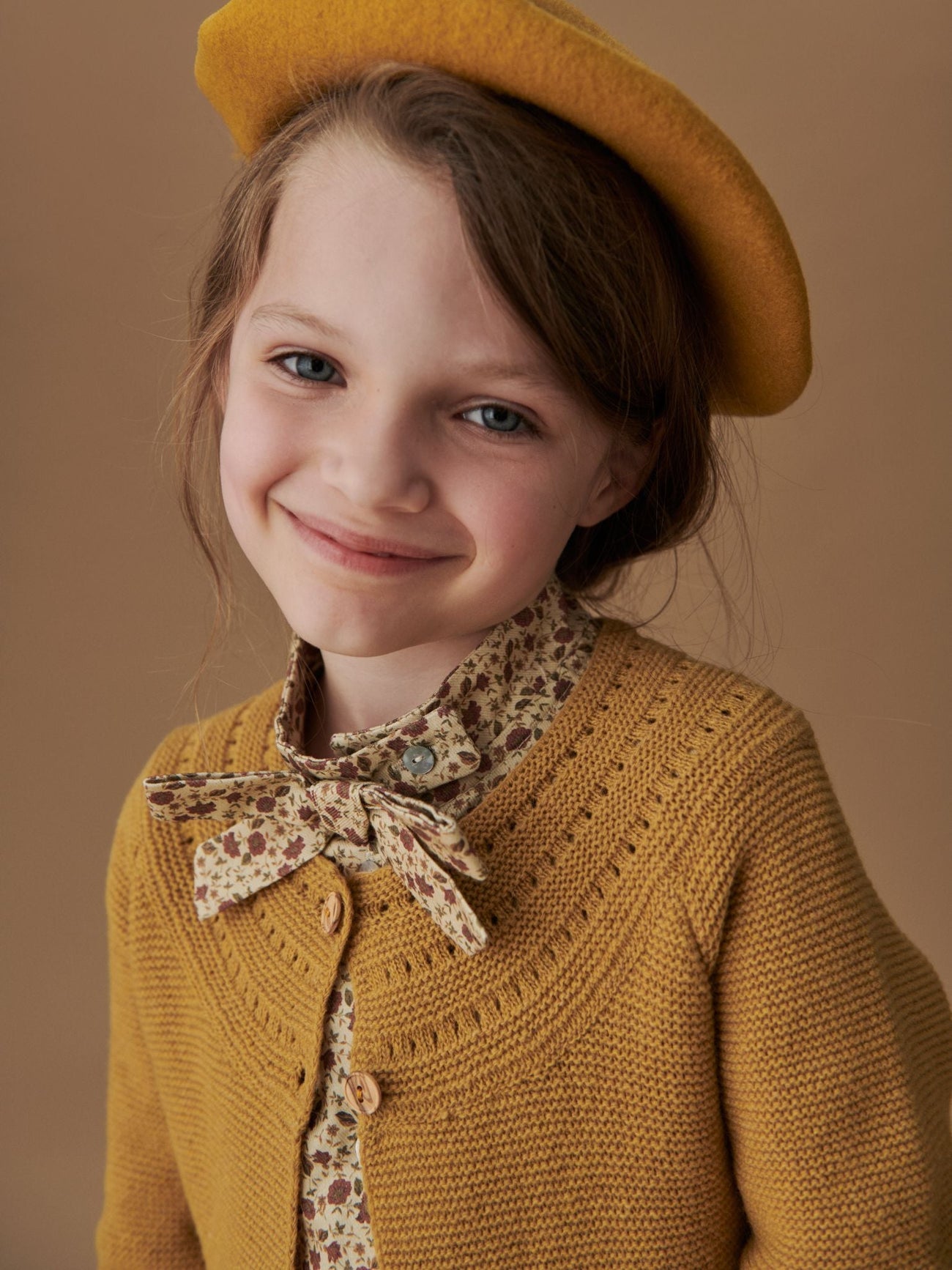 Mustard Rima Merino Girl Cardigan
