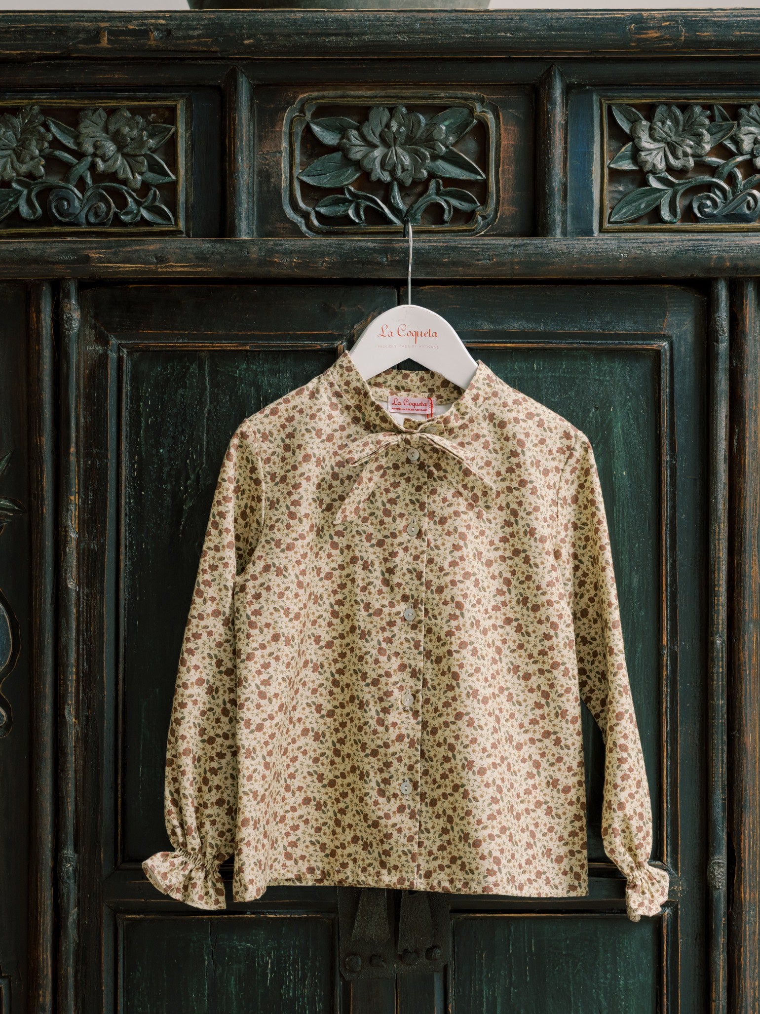 Caramel Floral Floriana Girl Long Sleeve Shirt