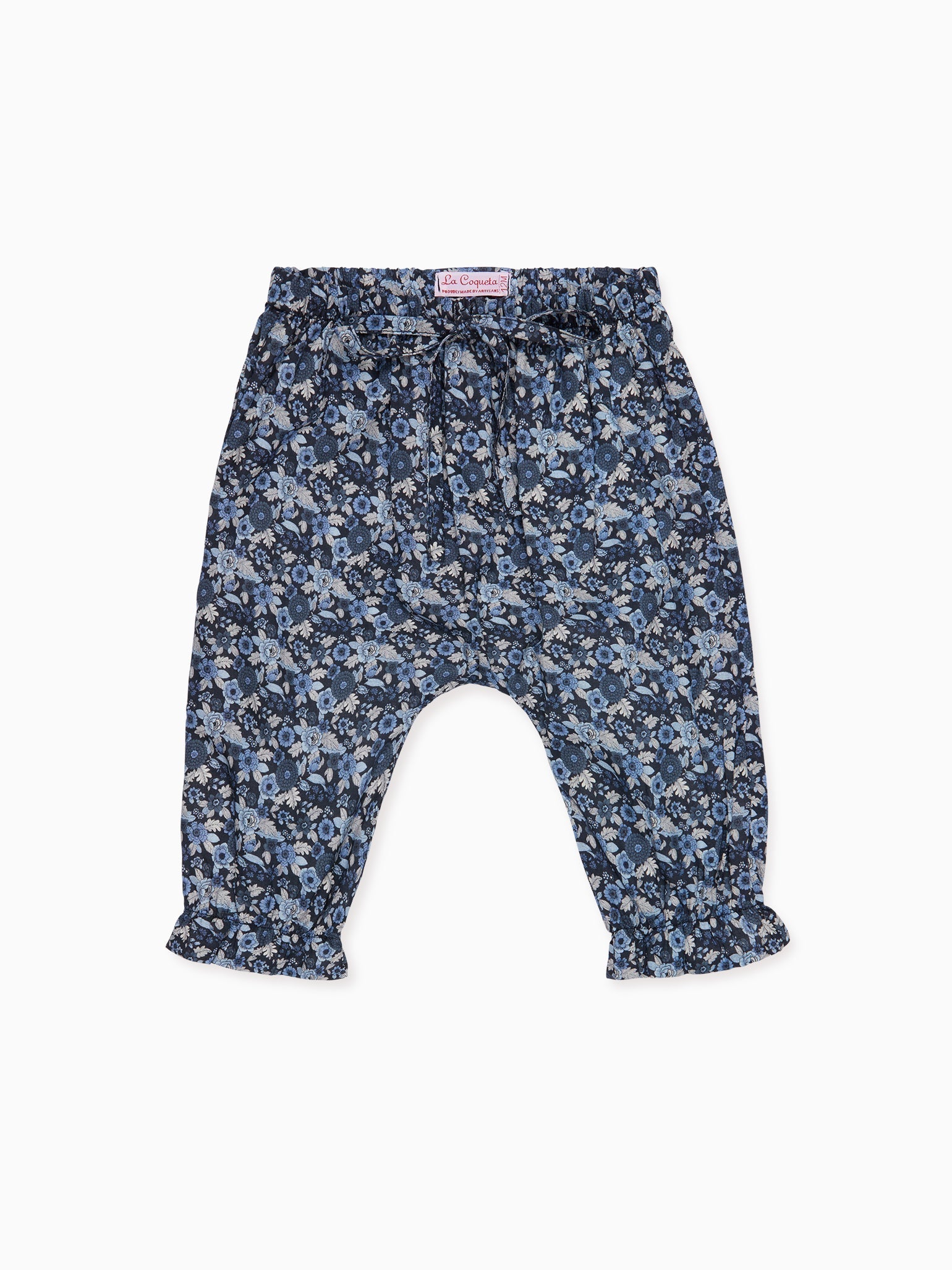 Navy Floral Forna Baby Girl Trousers