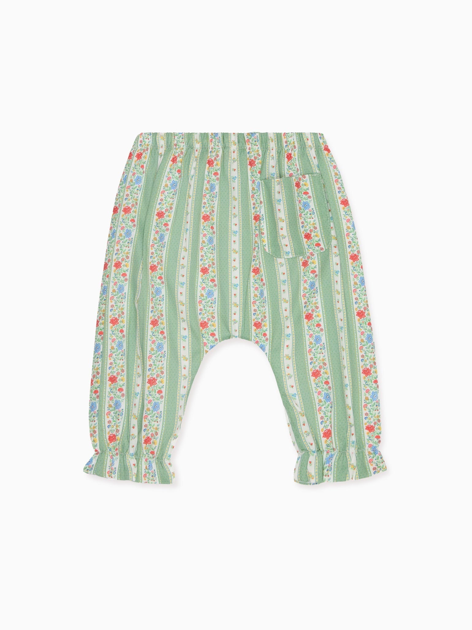 Sage Floral Stripe Forna Baby Girl Trousers