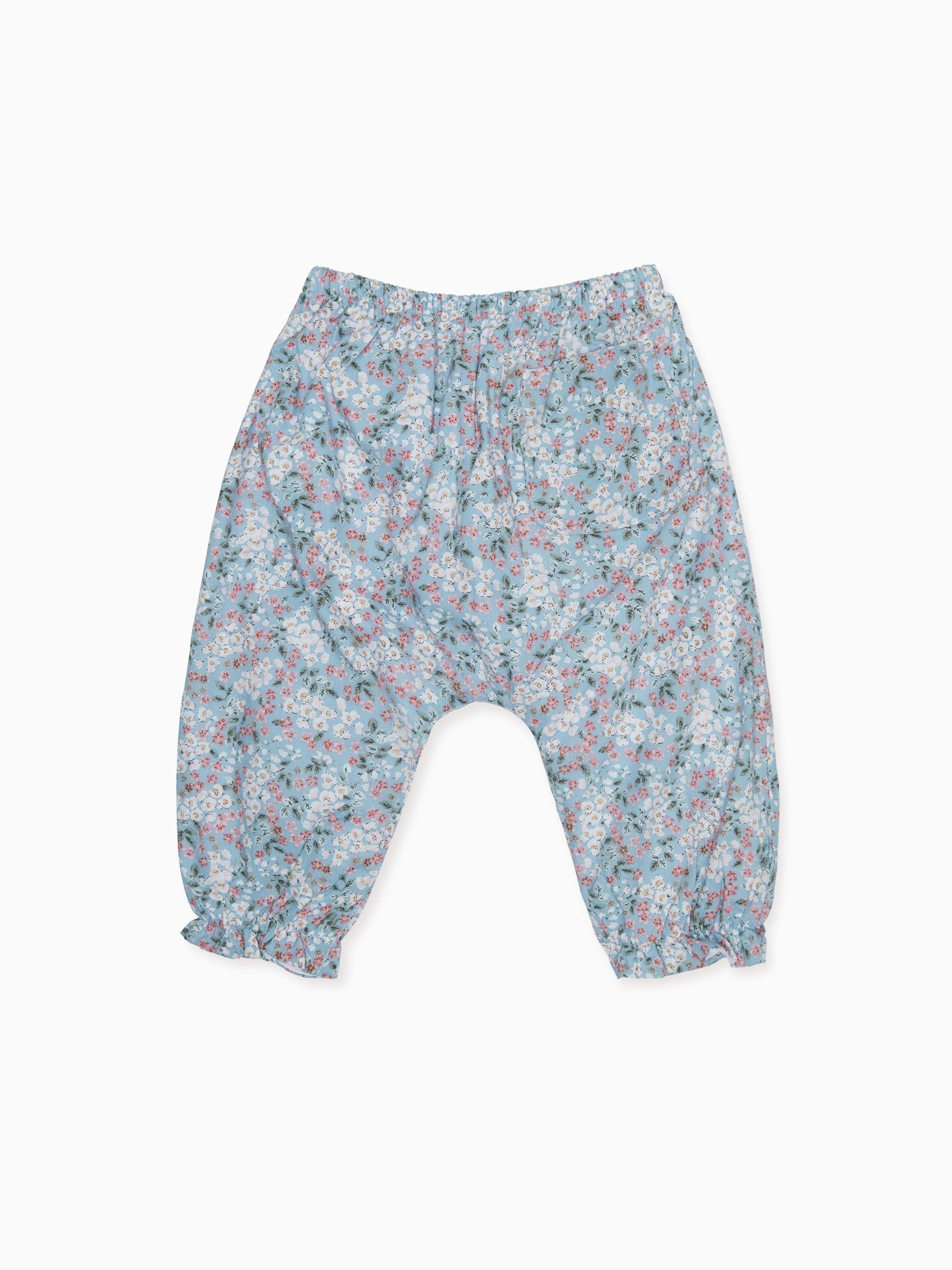 Light Blue Floral Forna Cotton Baby Girl Pants