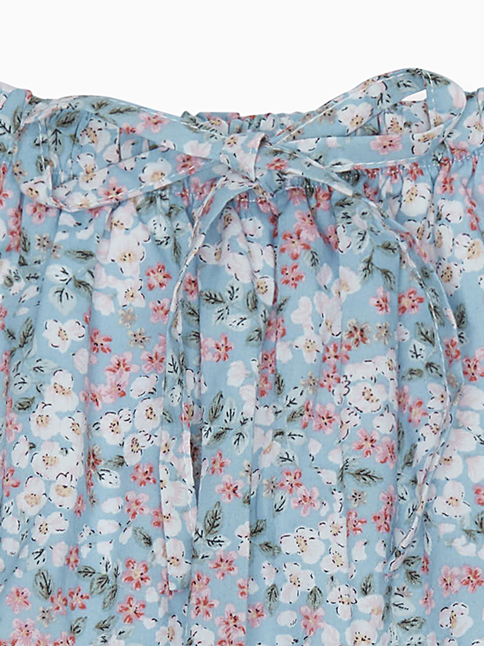 Light Blue Floral Forna Cotton Baby Girl Pants