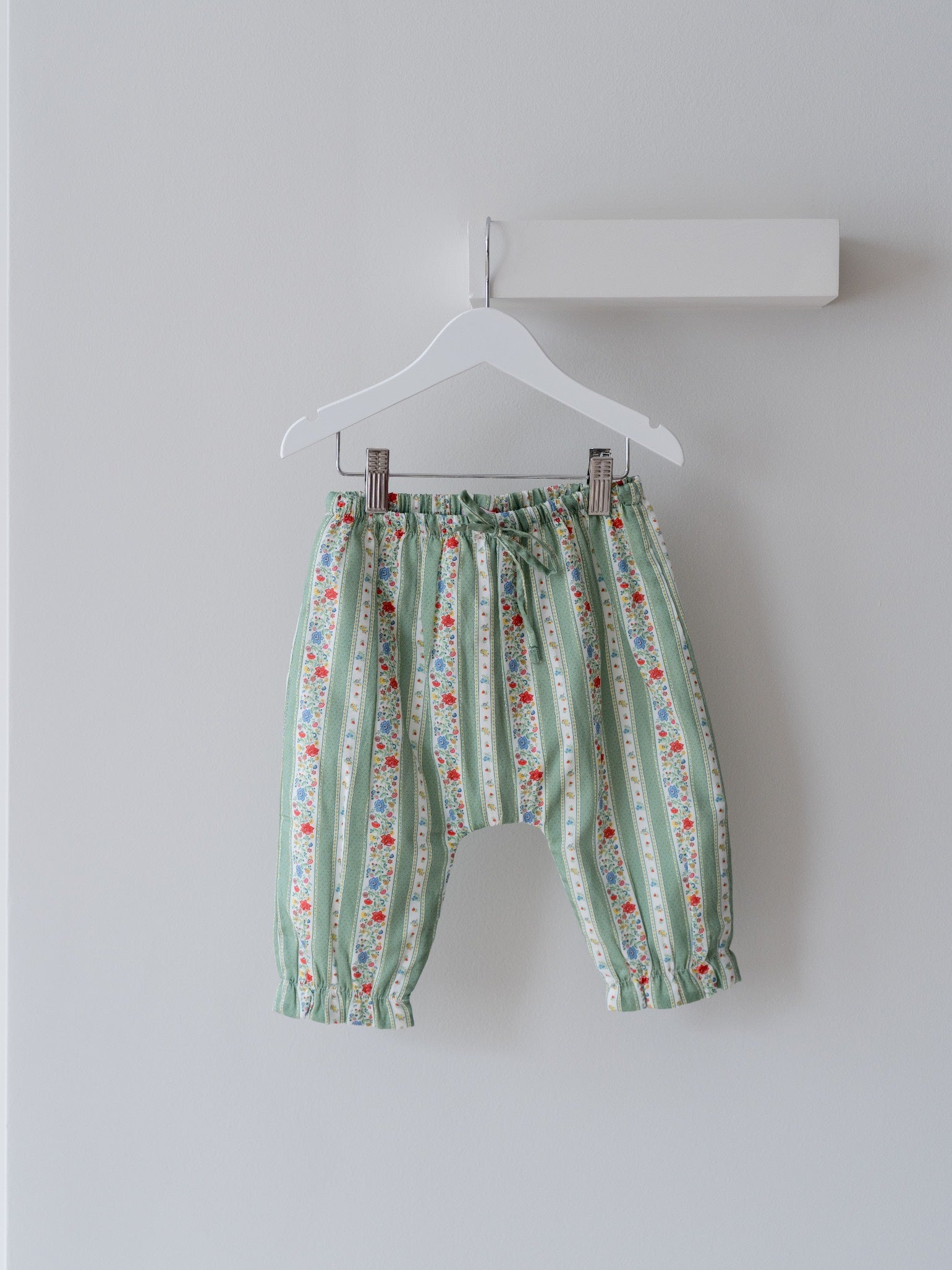 Sage Floral Stripe Forna Baby Girl Trousers