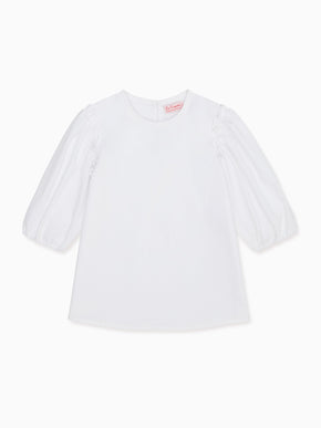White Francesca Girl Cotton Top