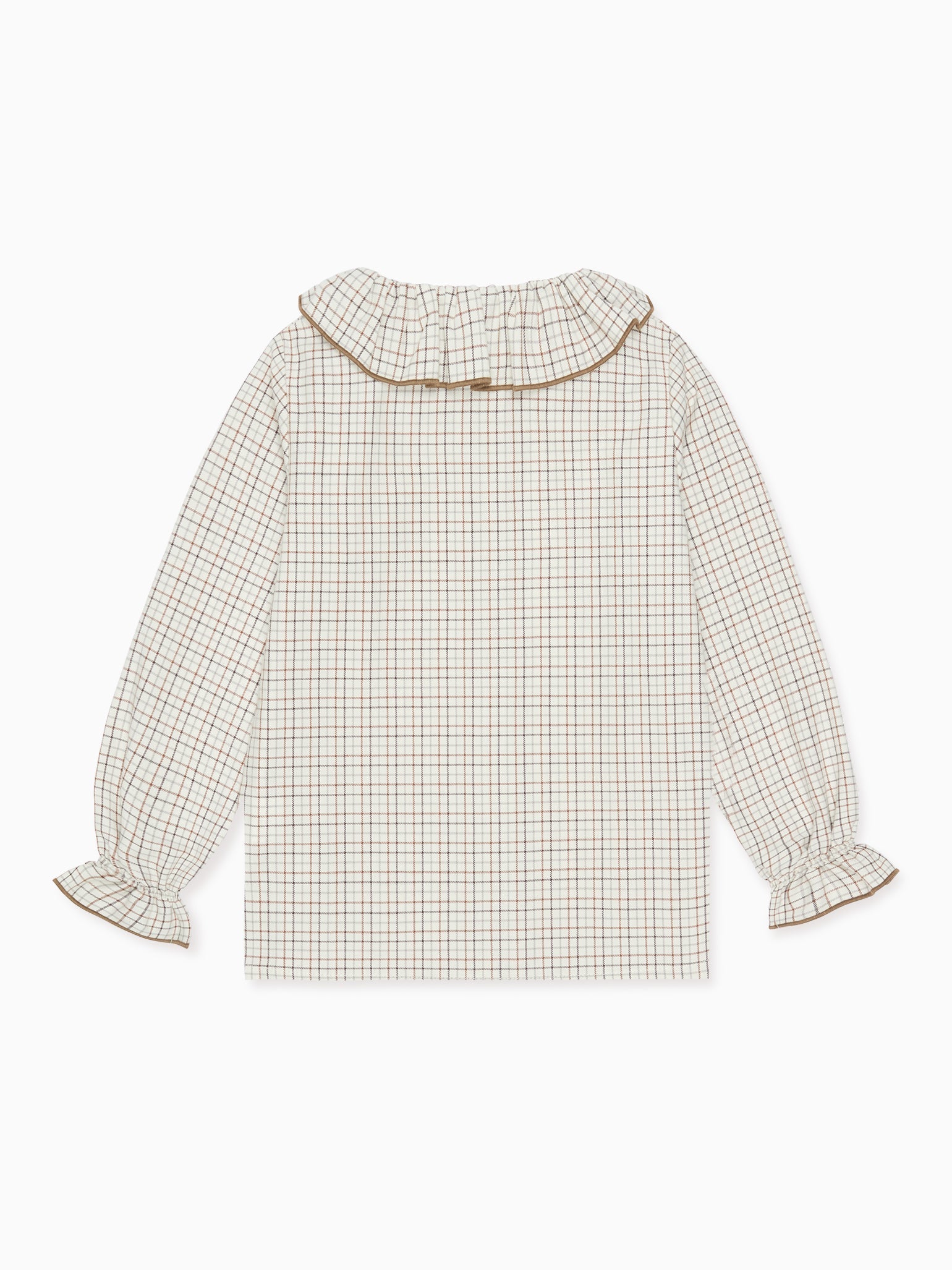 Caramel Check Francisca Girl Long Sleeve Shirt