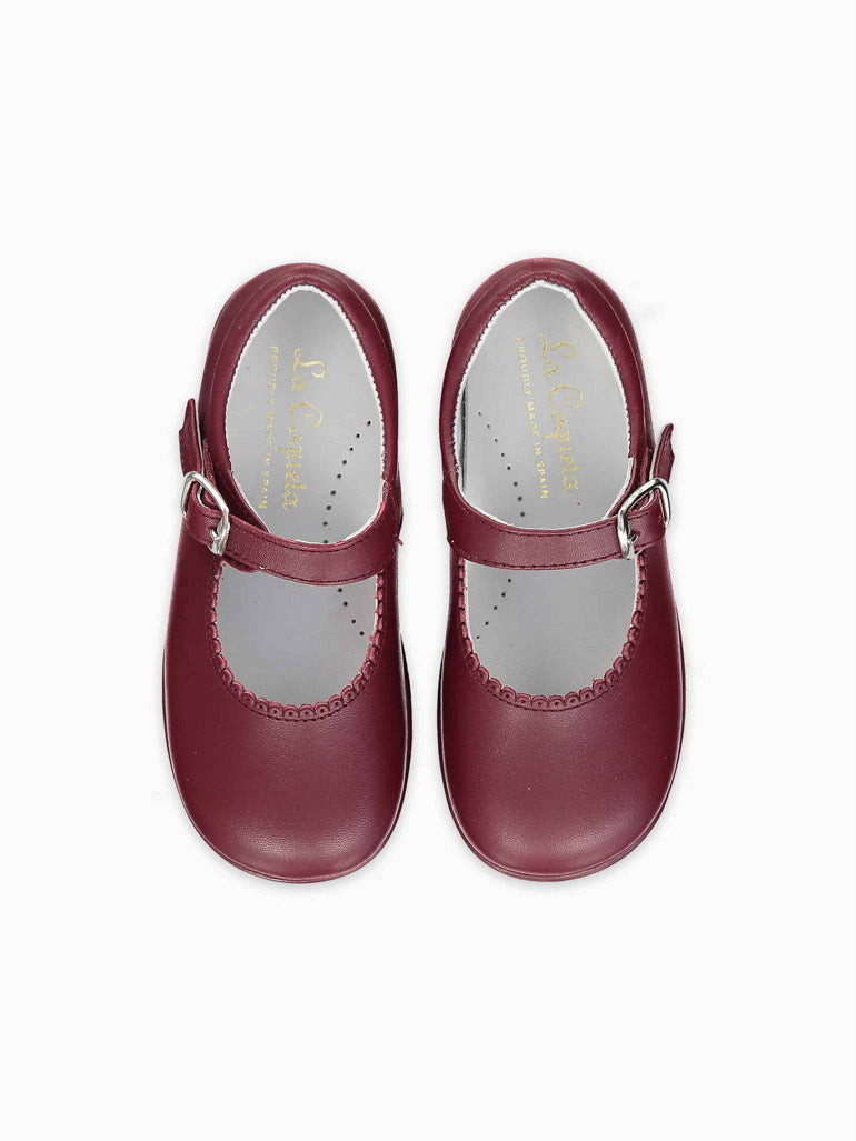 Burgundy T Bar Baby Boy Shoes Burgundy Leather Toddler Mary Jane
