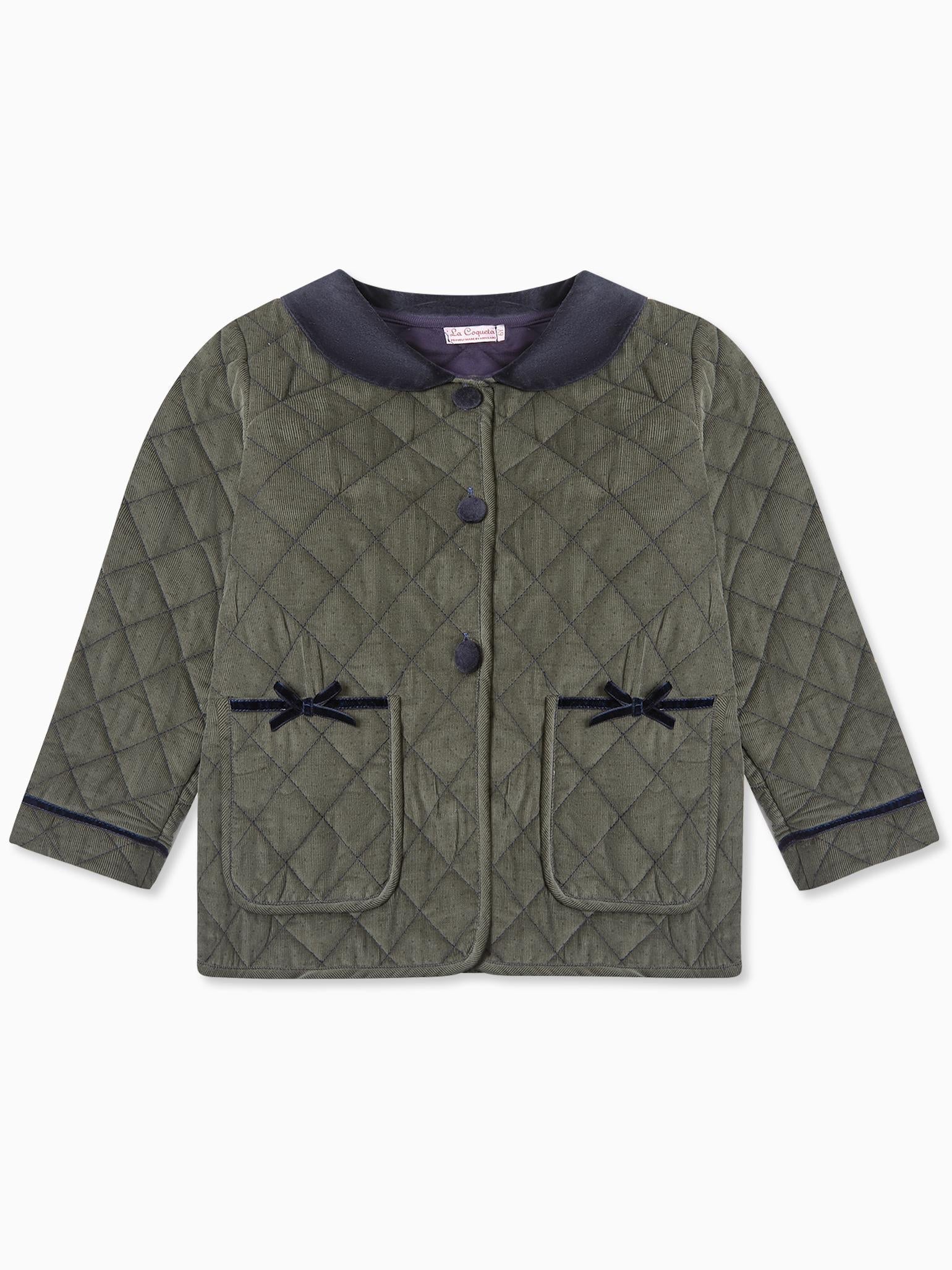 Olive Polka Dot Gabriella Girl Jacket